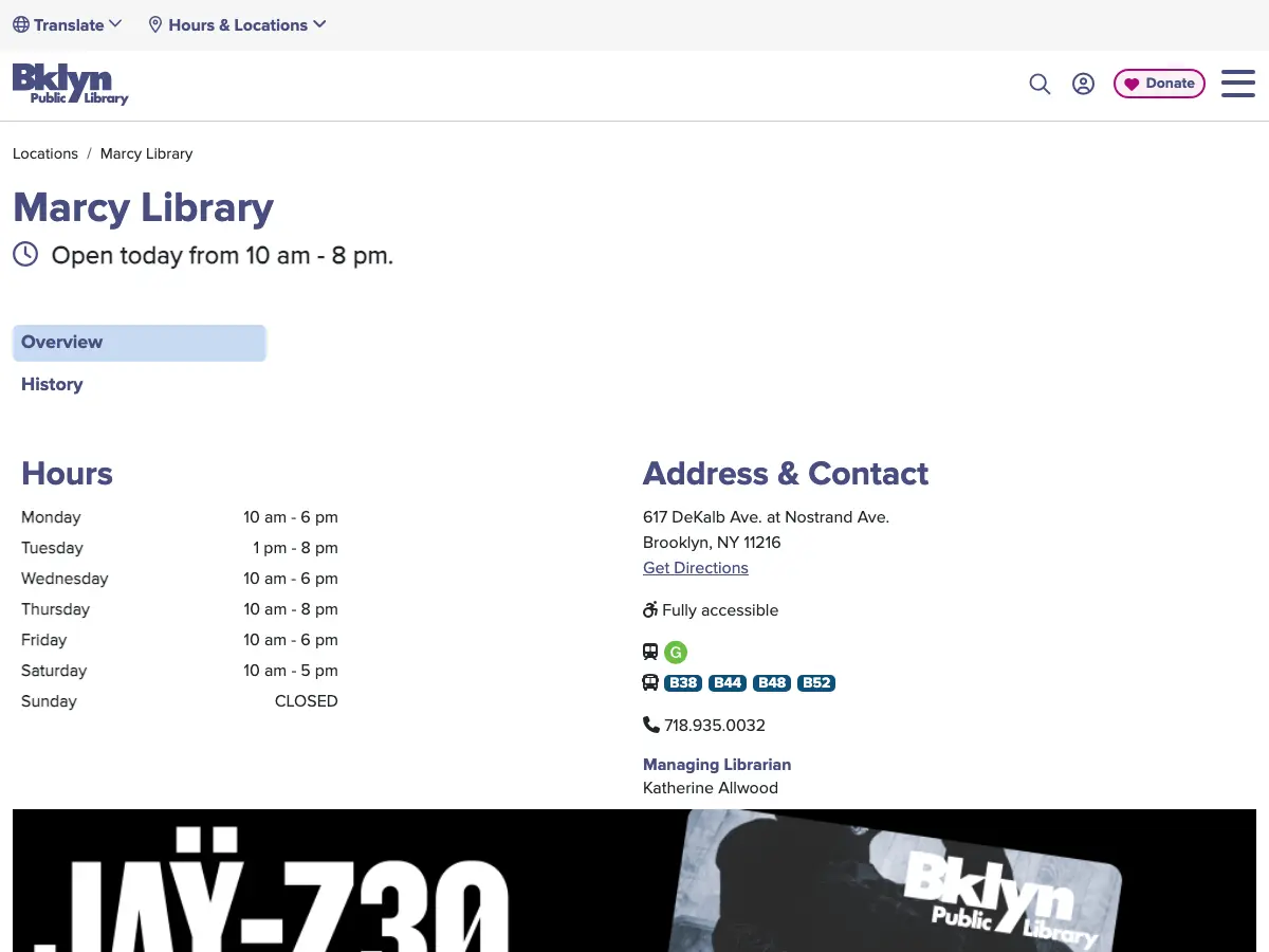 Brooklyn Public Library's website