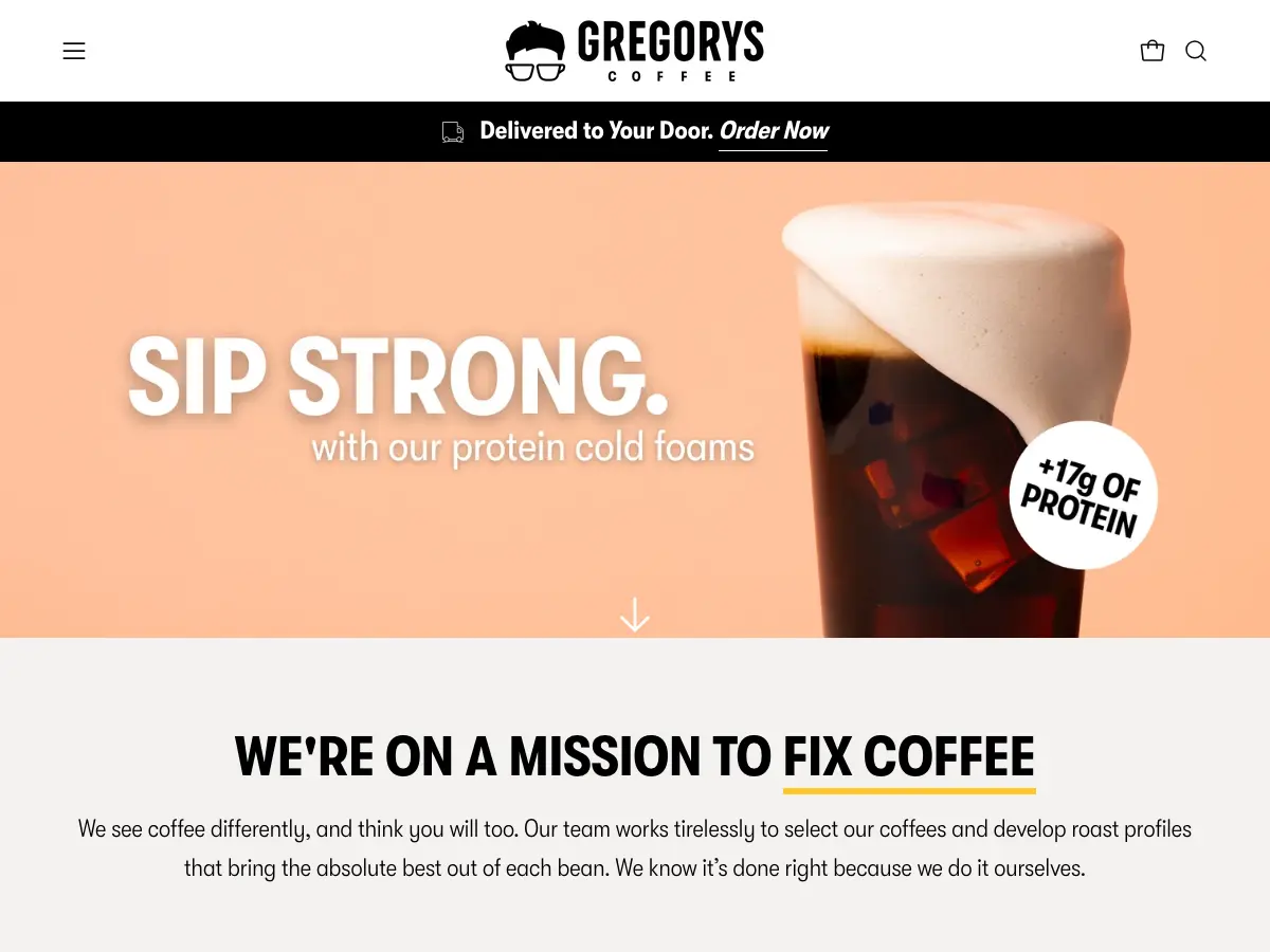Gregorys Coffee's website