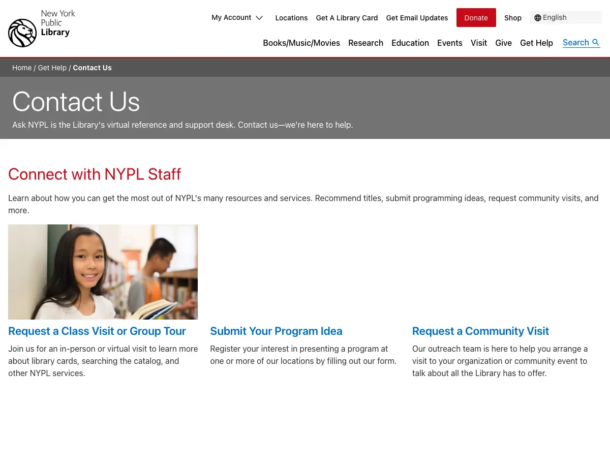 NYPL The New York Public Library's website