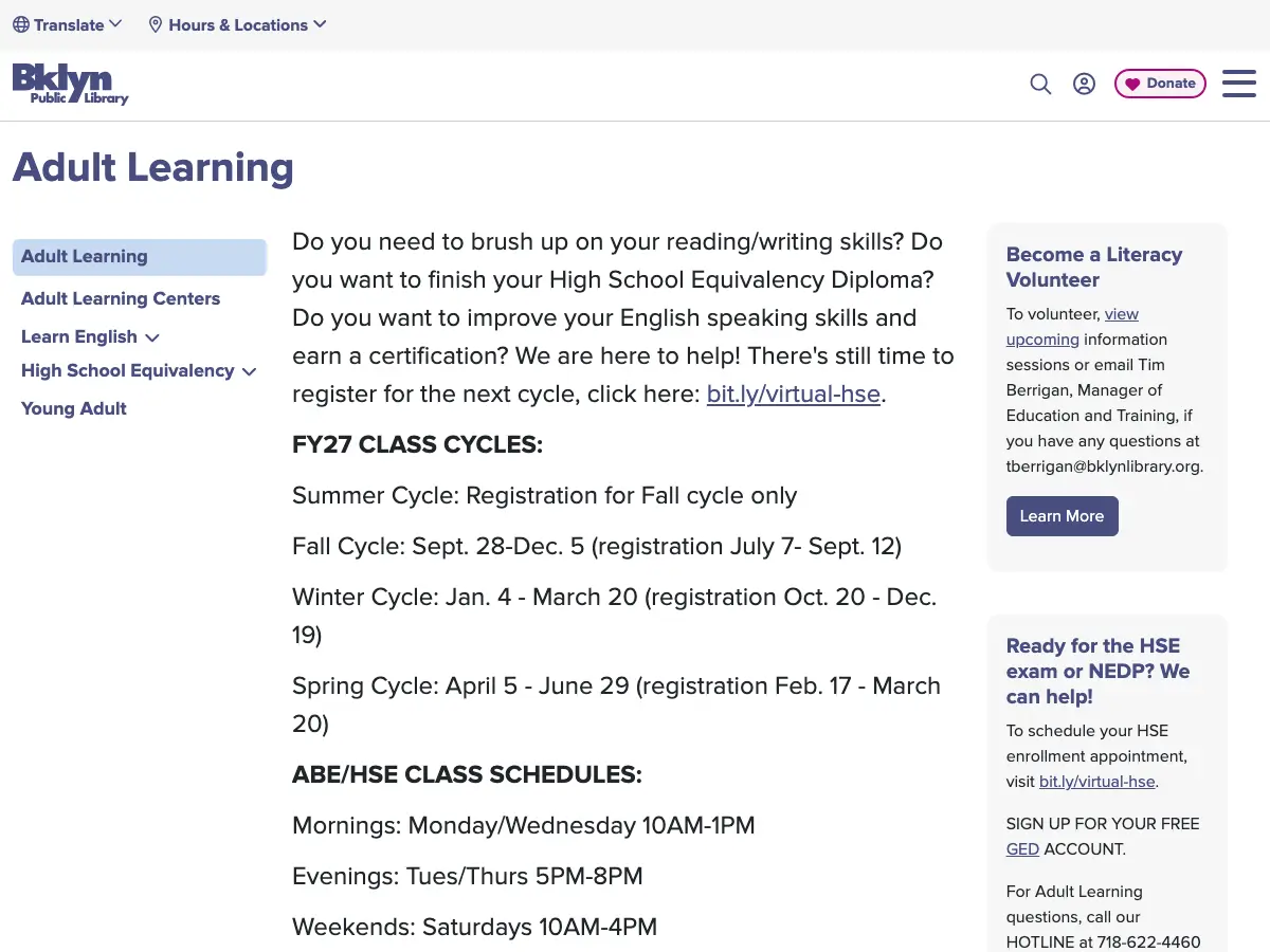 Pacific Library's website