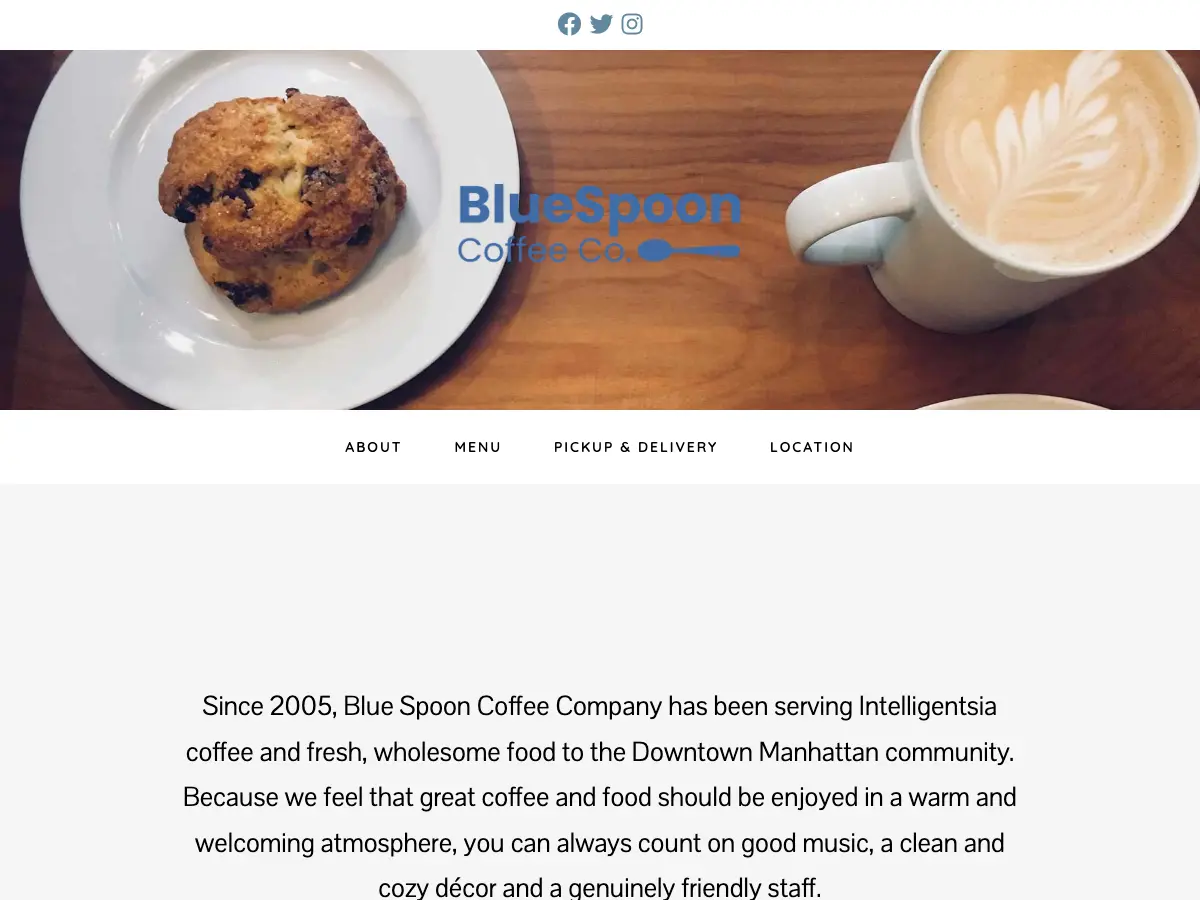 Blue Spoon Coffee Company's website