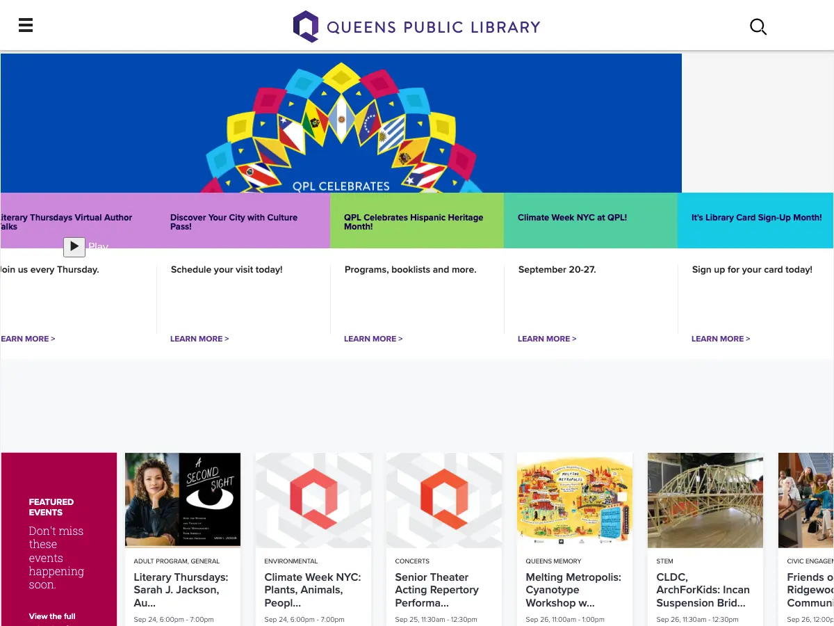 Ridgewood Branch Queens Library's website