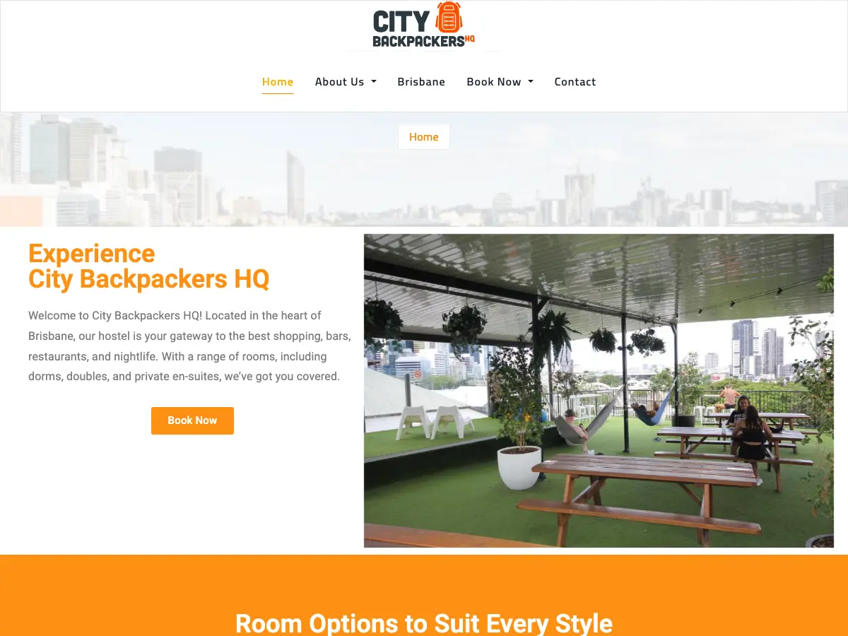 City Backpackers HQ's website