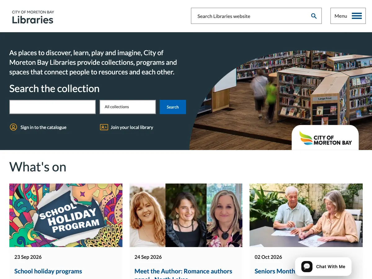 Arana Hills Library's website
