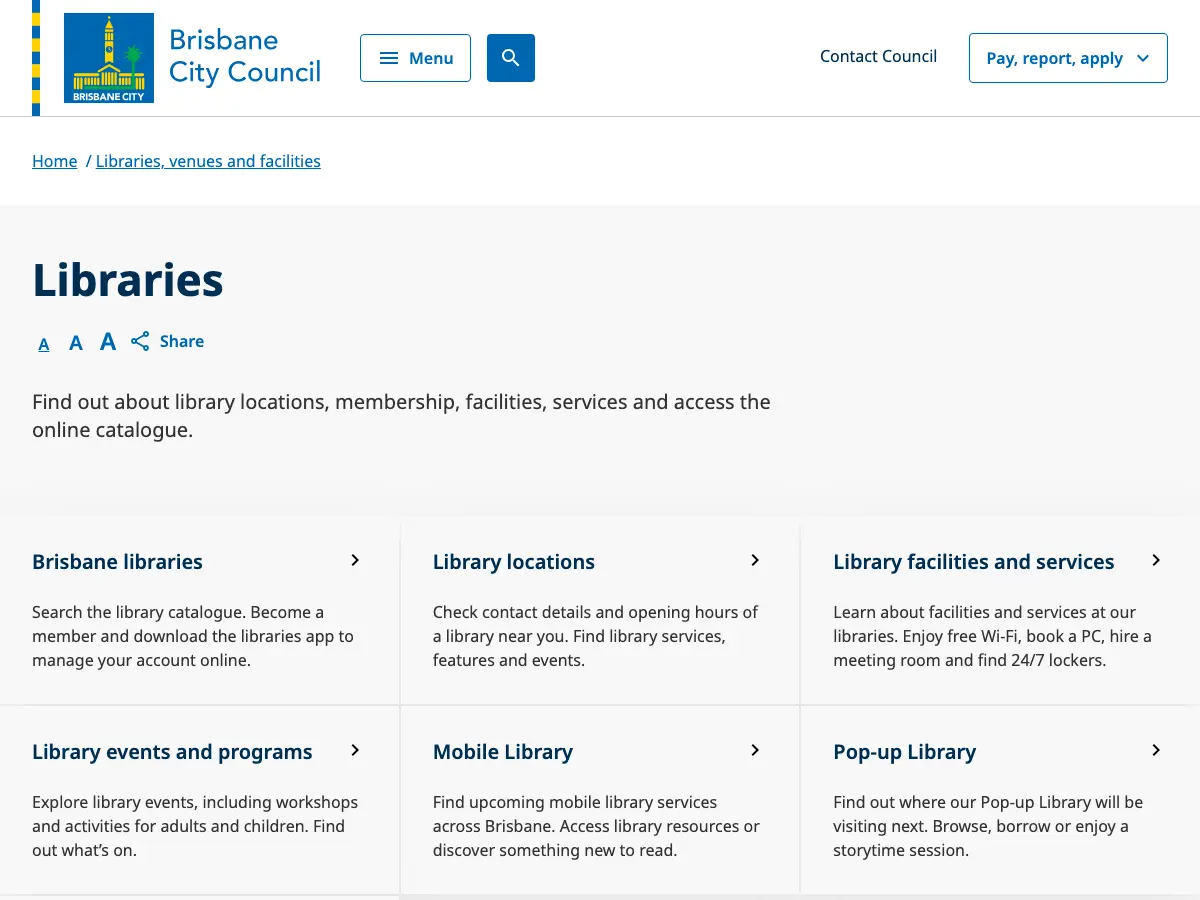 Ashgrove Library's website