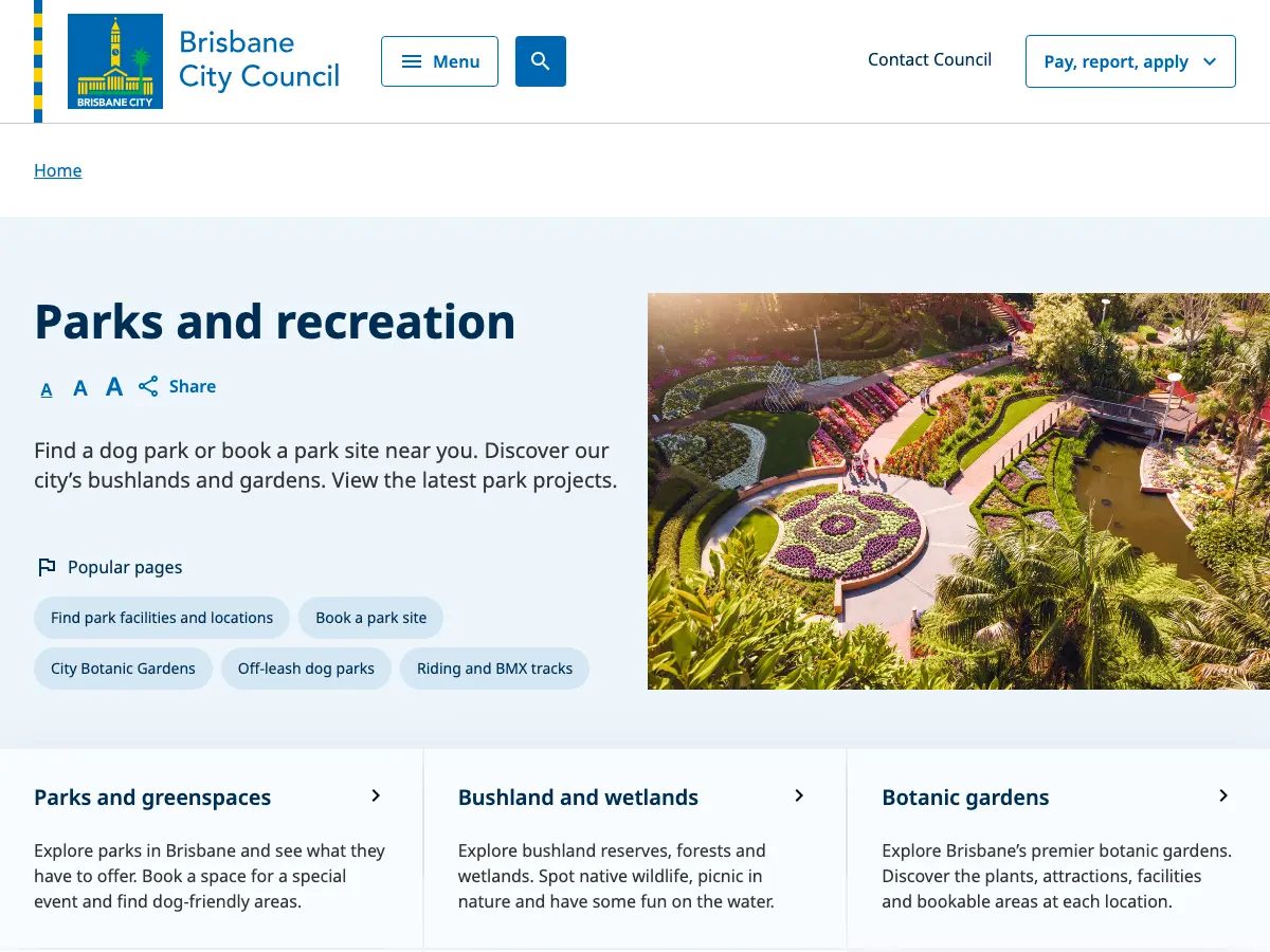 Brisbane City Council Libraries's website