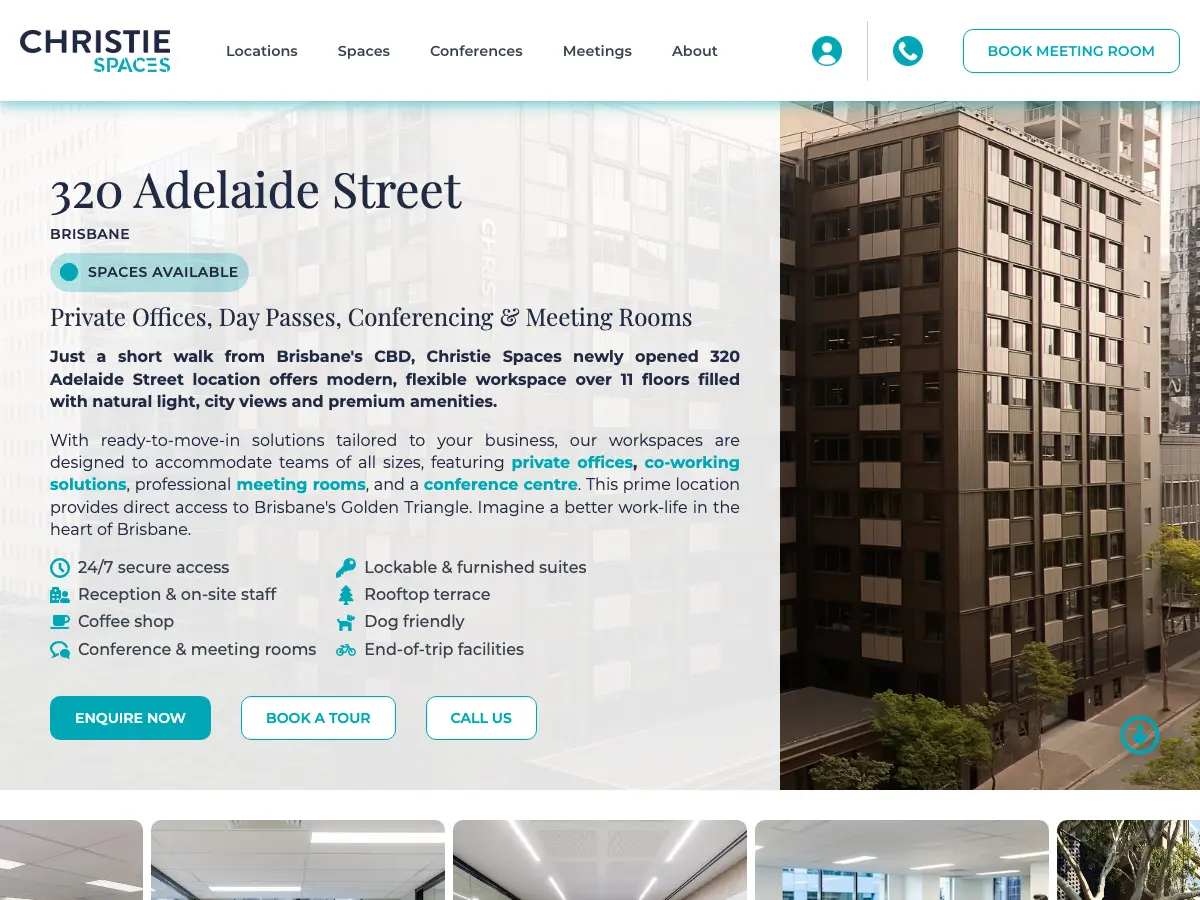 Christie Spaces Brisbane - Offices & Coworking's website