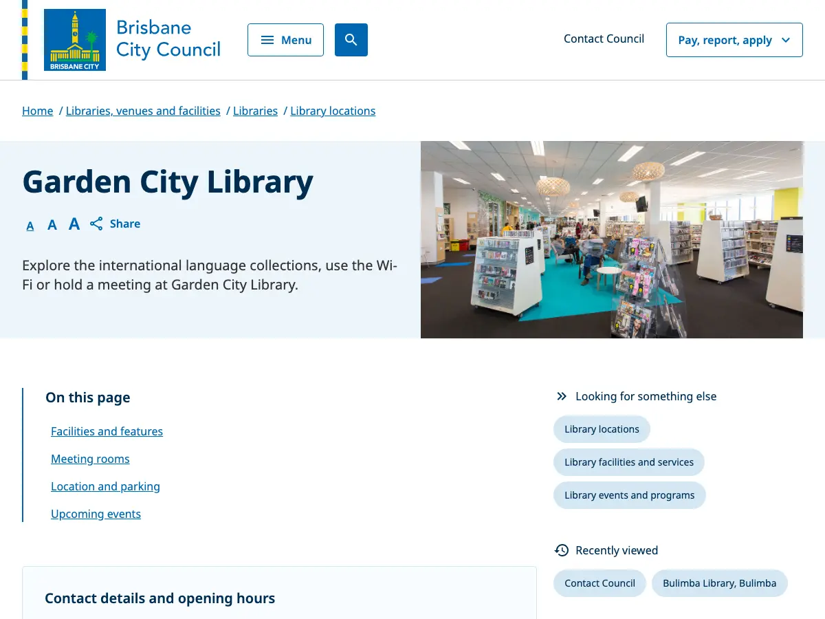 Garden City Library's website