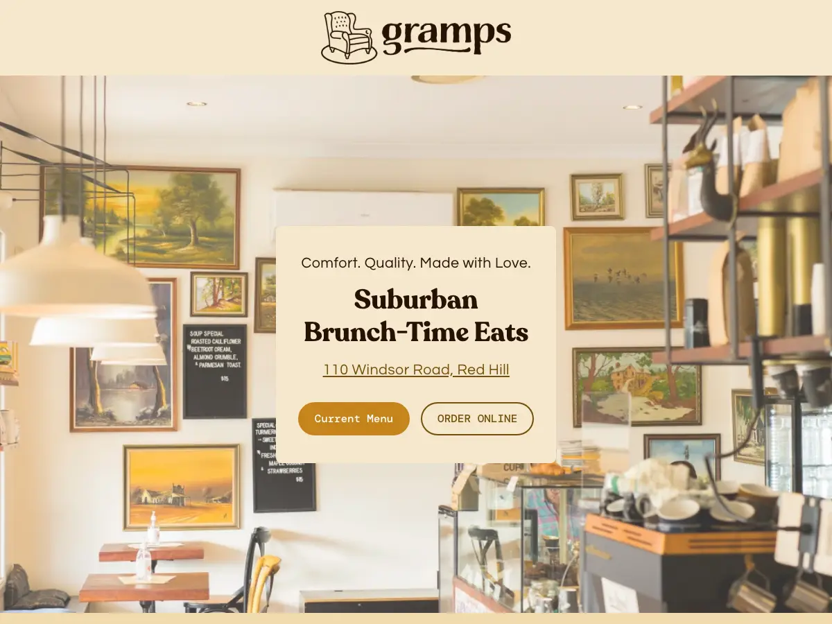 Gramps Cafe's website