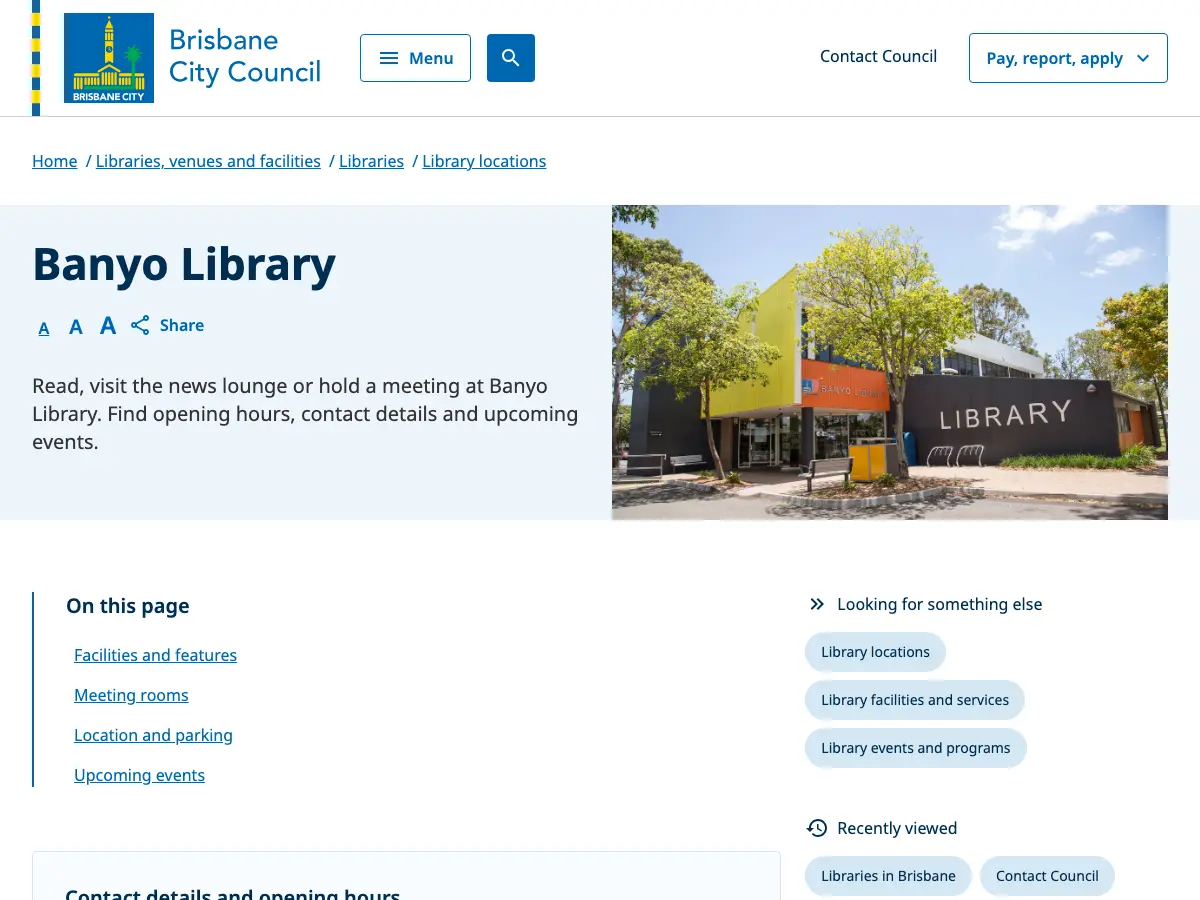 Banyo Library's website