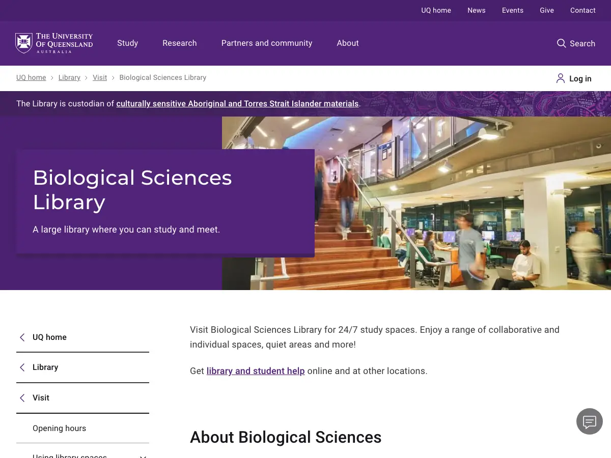 Biological Sciences Library's website