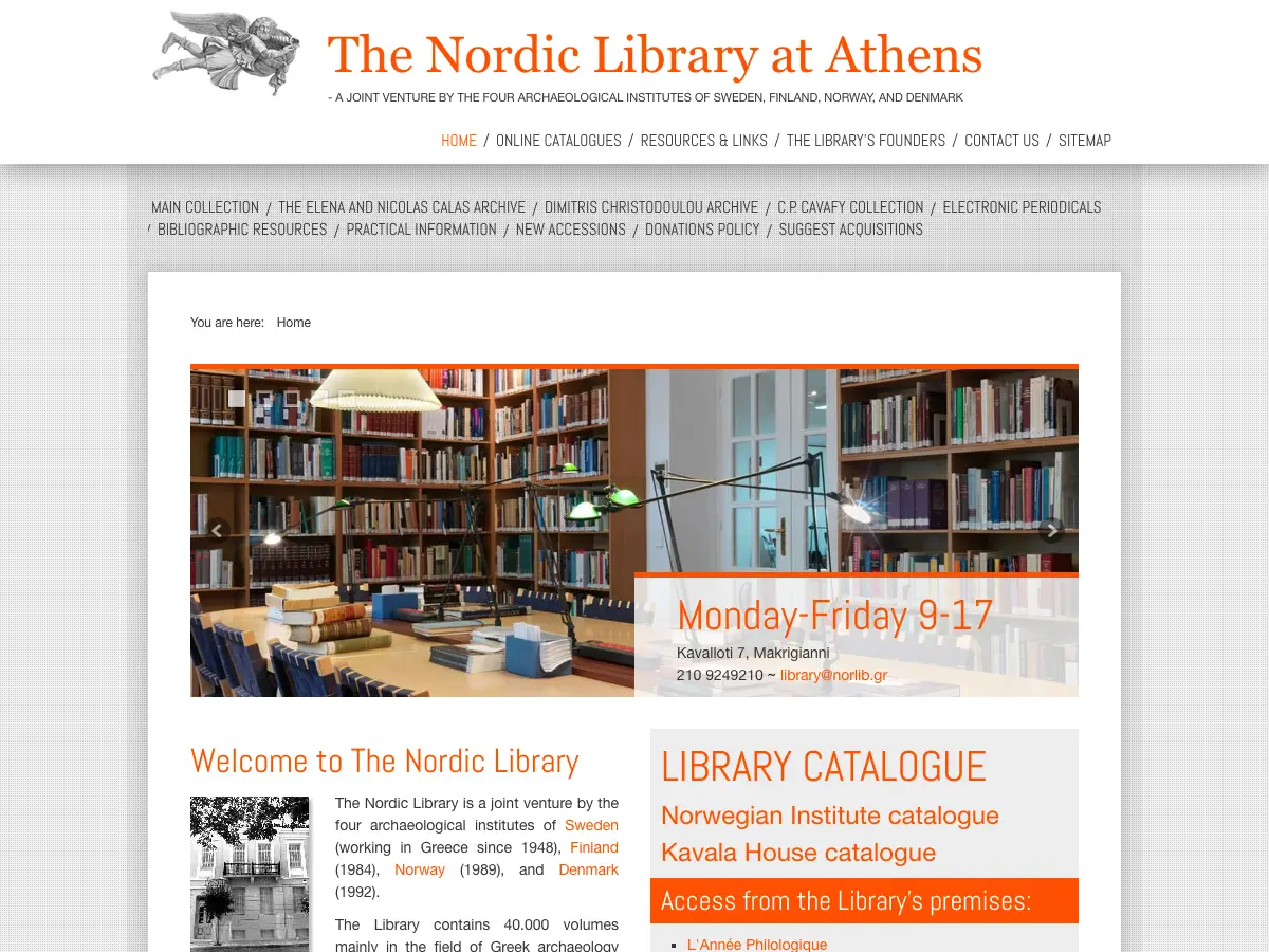 The Nordic Library at Athens's website