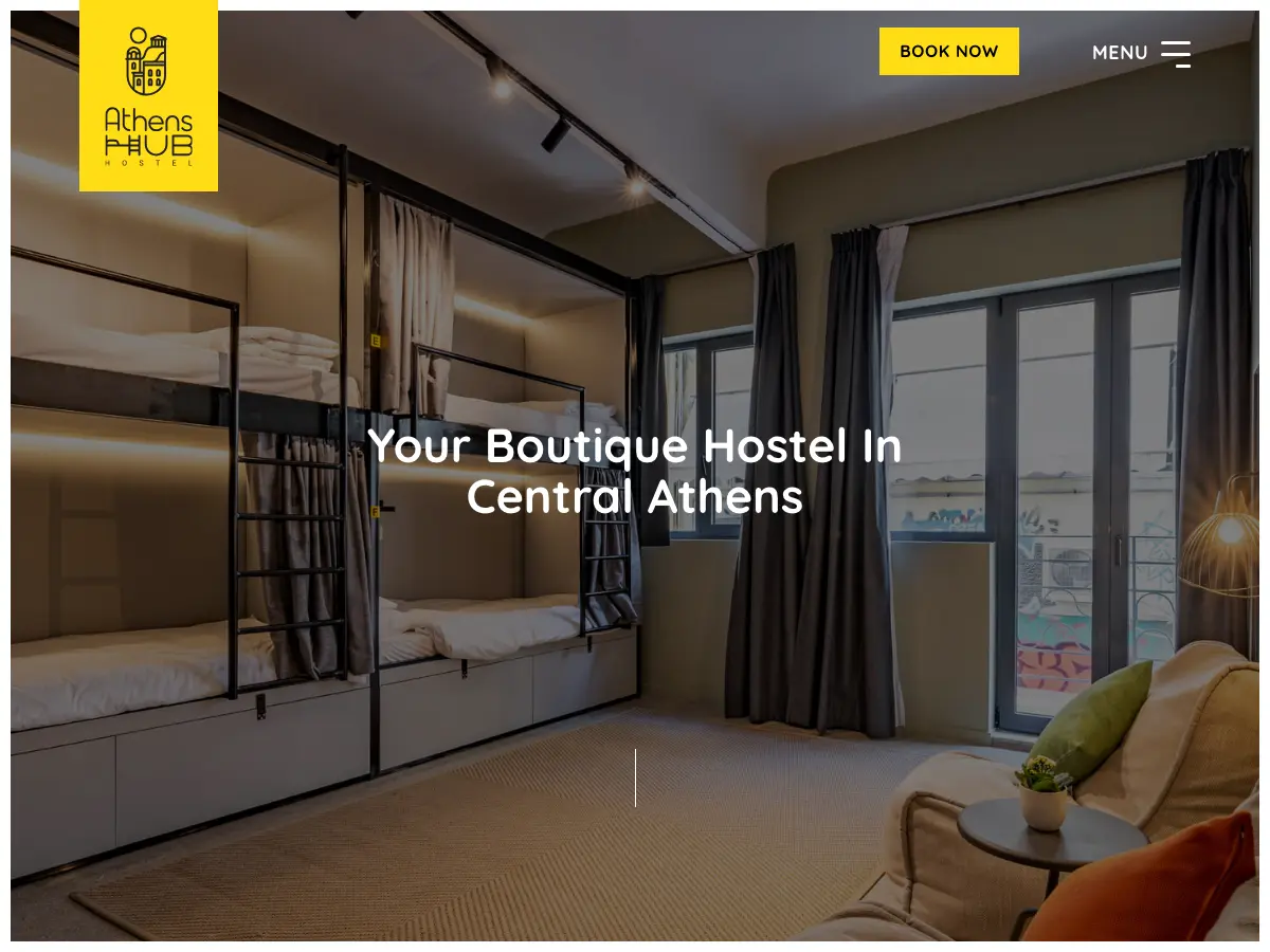 Athens Hub Hostel's website