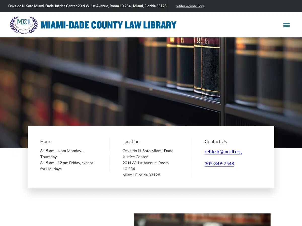 Miami-Dade County Law Library's website