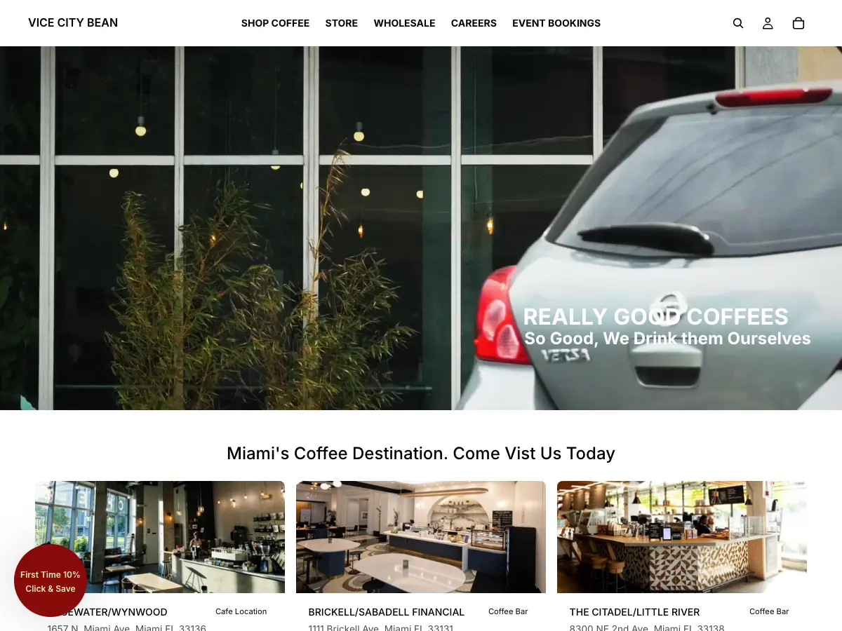 Vice City Bean Brickell's website