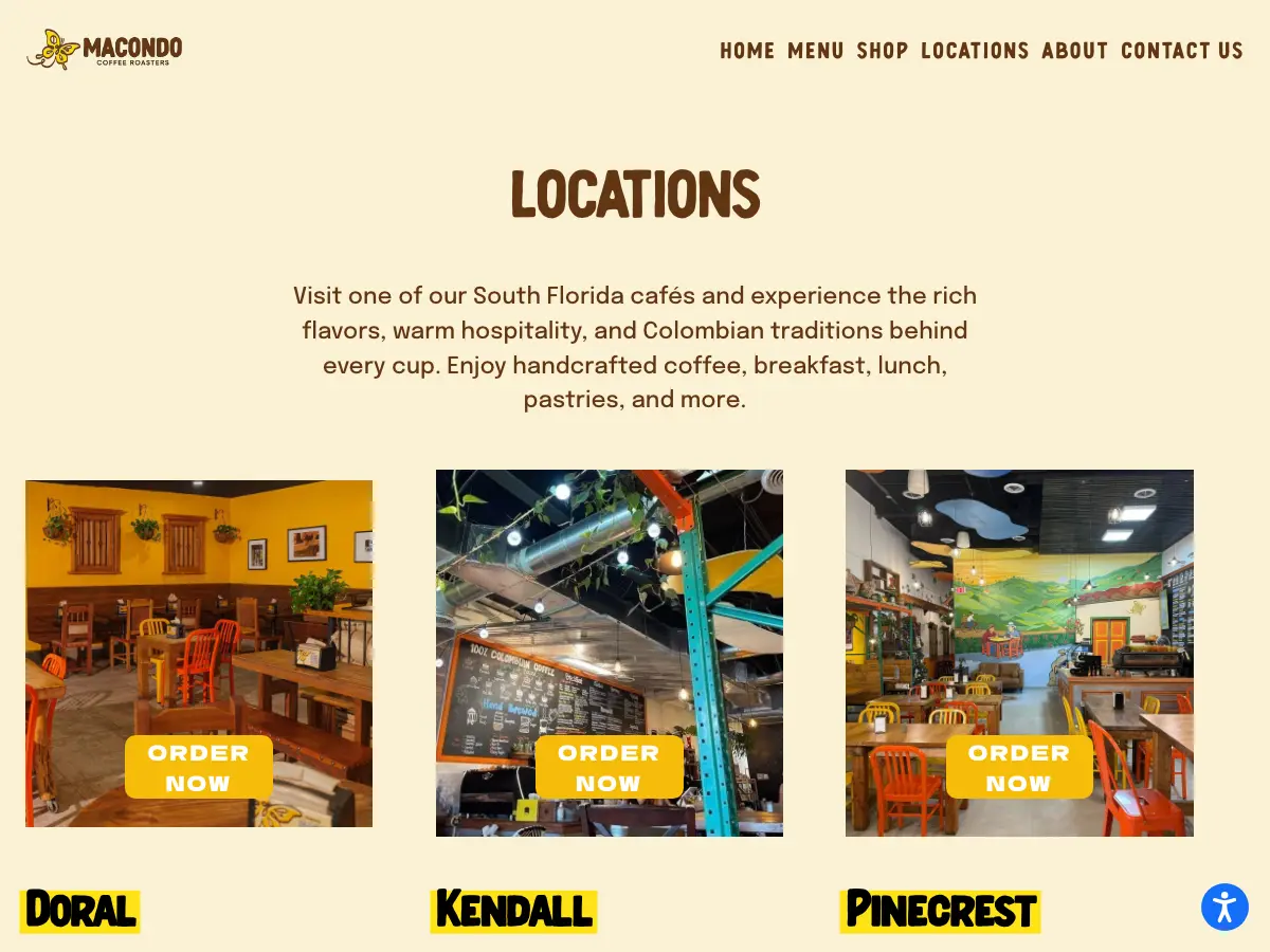 Macondo Coffee Roasters's website