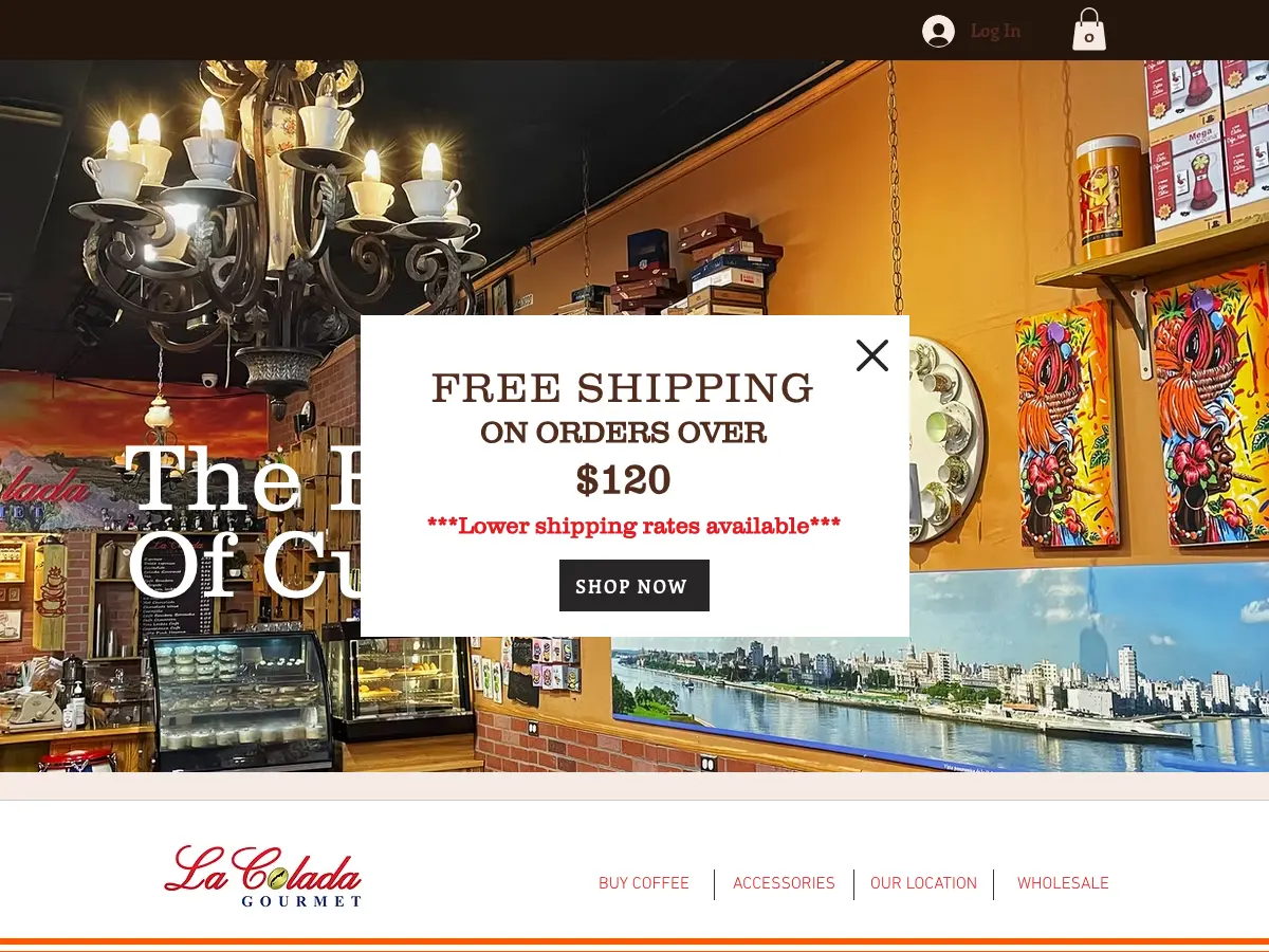 La Colada Gourmet “THE HOUSE OF CUBAN COFFEE”'s website