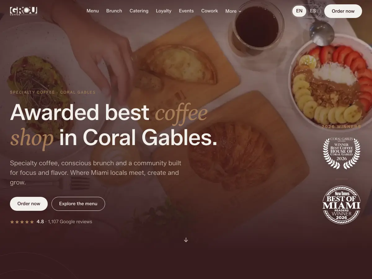 GROU Coffee + Cowork's website