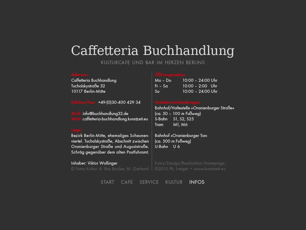 Cafe Buchhandlung's website