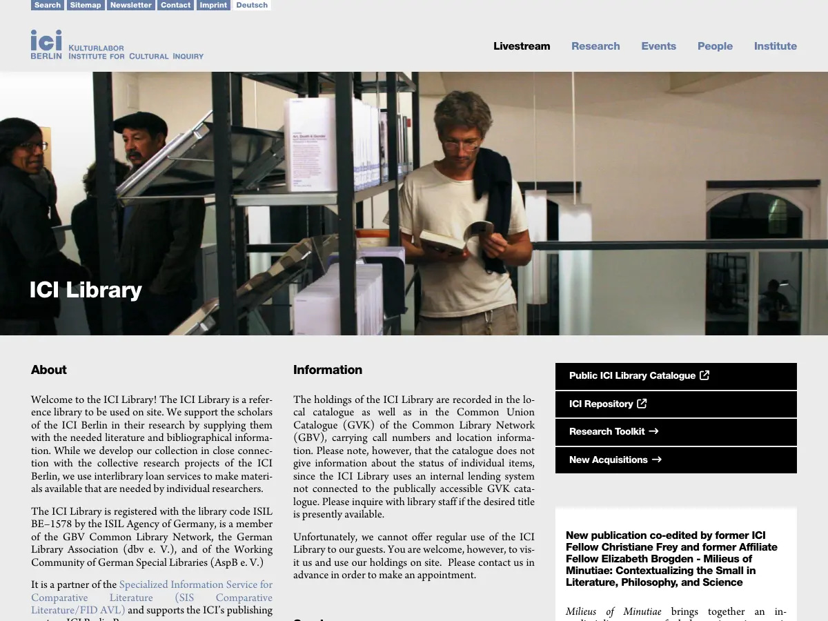 ICI Berlin's website