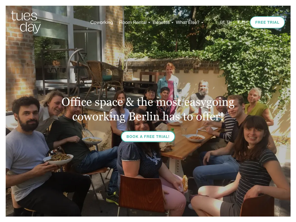 tuesday coworking's website