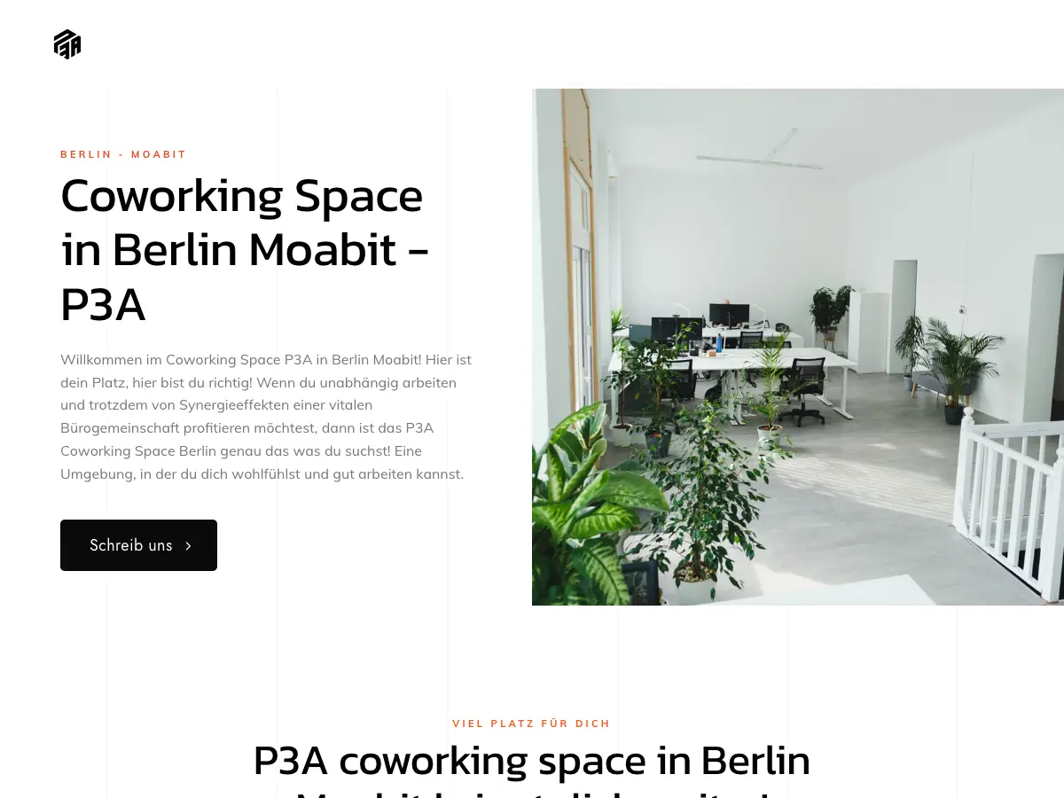 P3A coworking's website