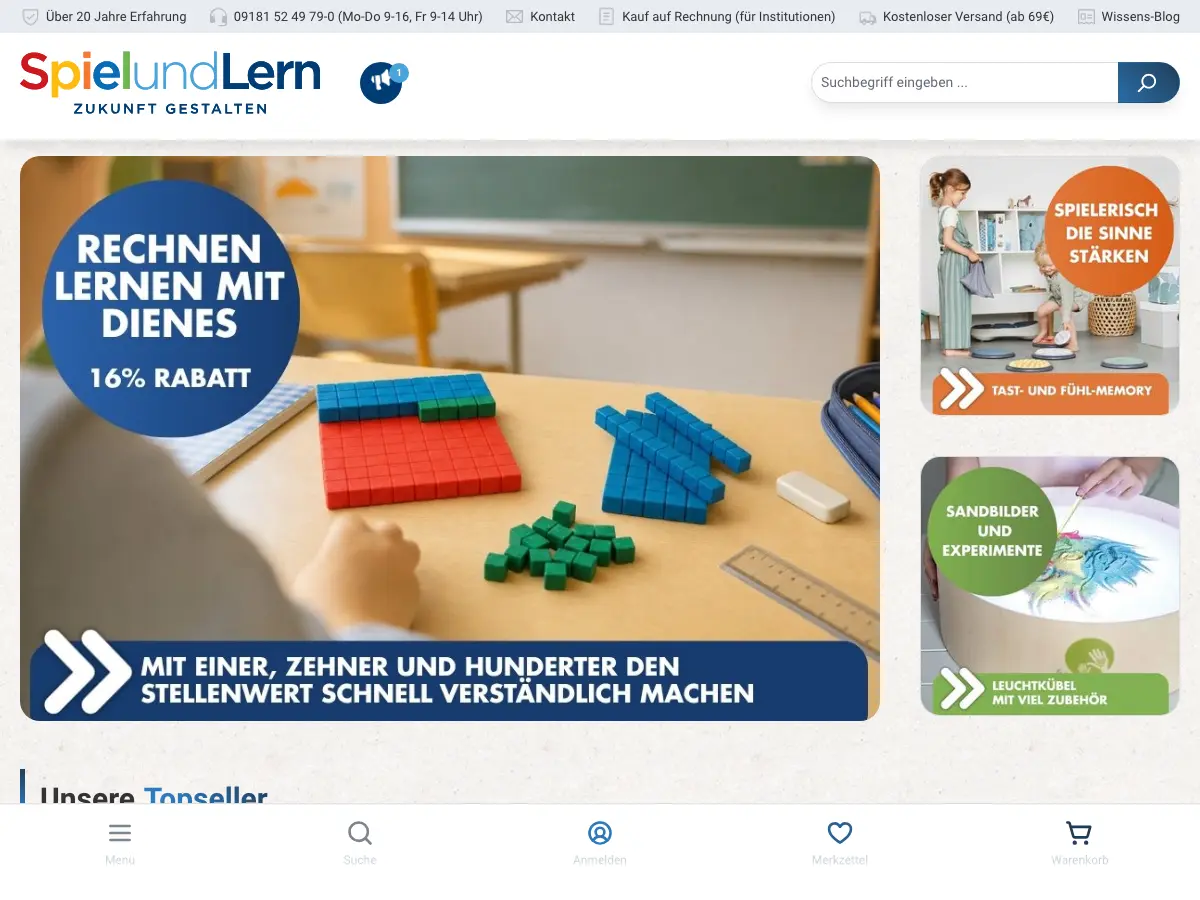 SpielundLern.de's website