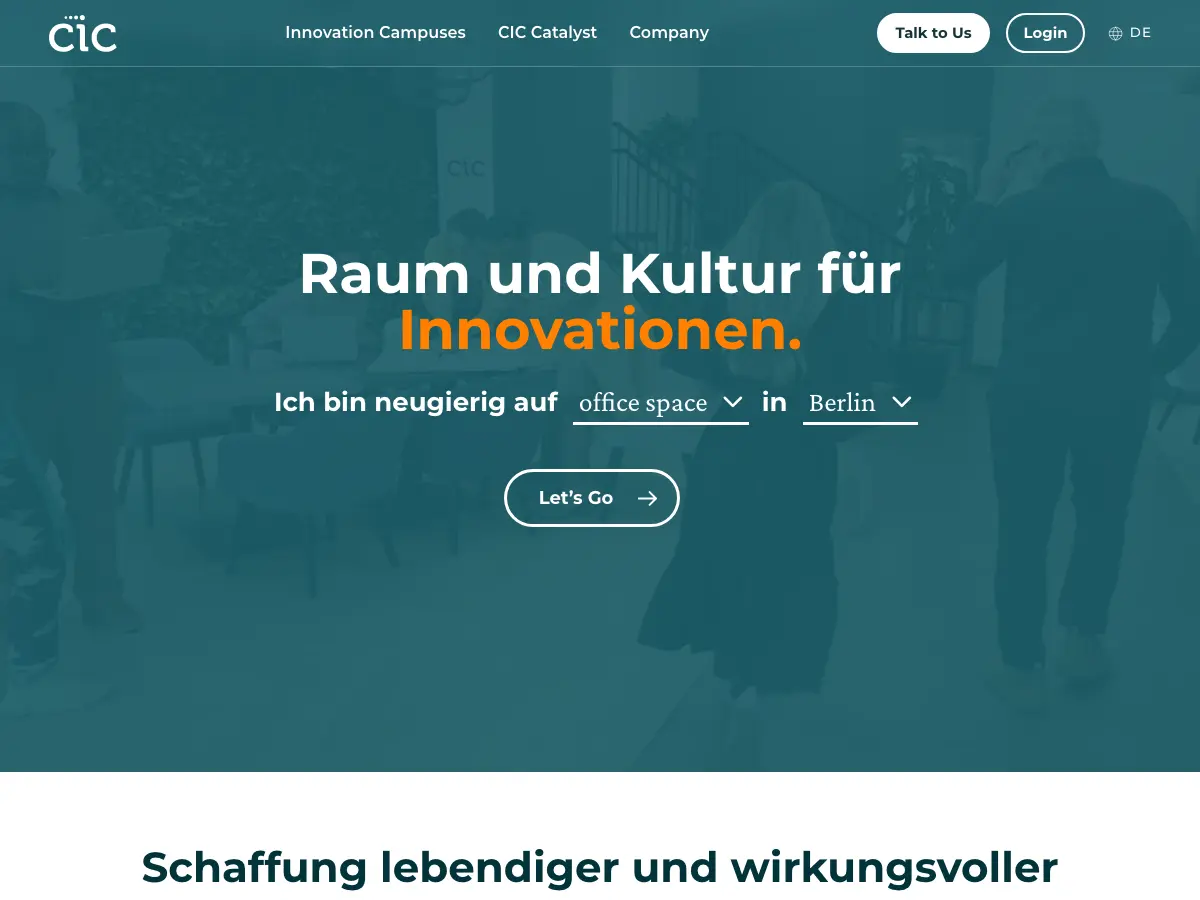 CIC Innovation Campus's website