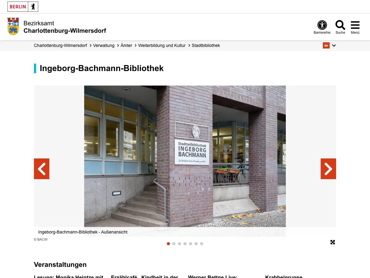 Ingeborg-Bachmann-Bibliothek's website