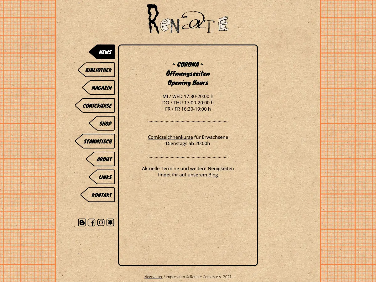Comicbibliothek Renate's website
