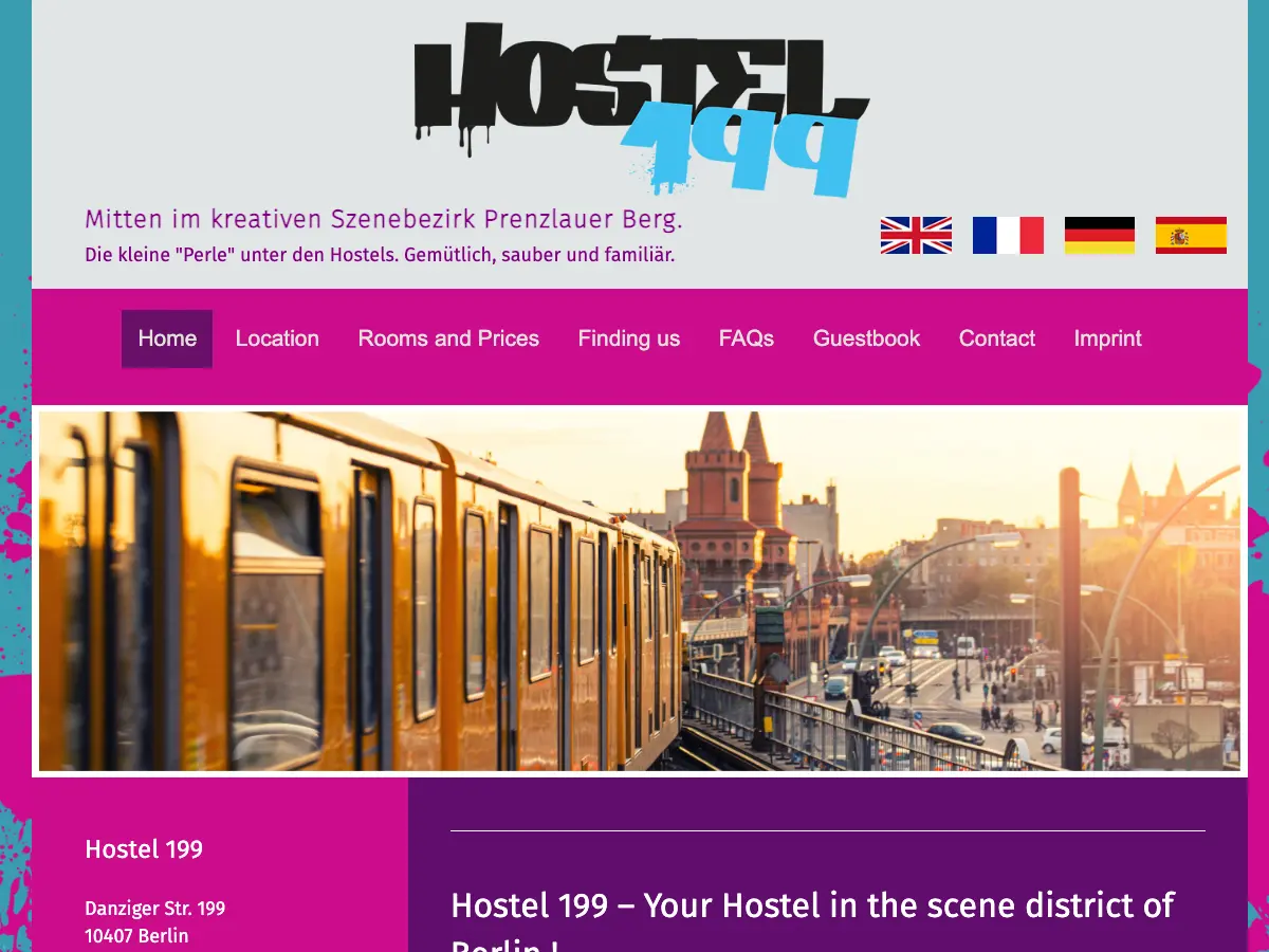 Hostel 199's website