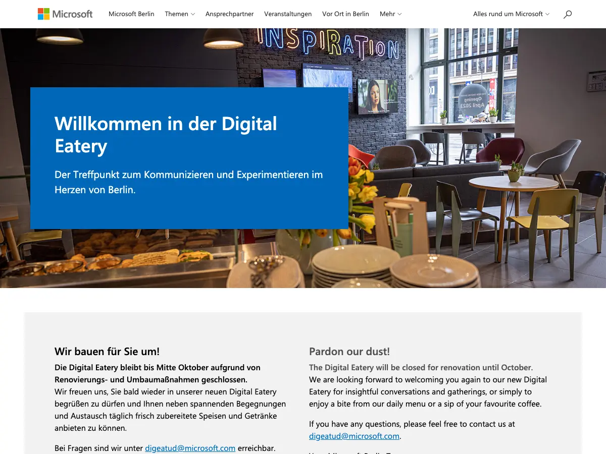 The Digital Eatery's website