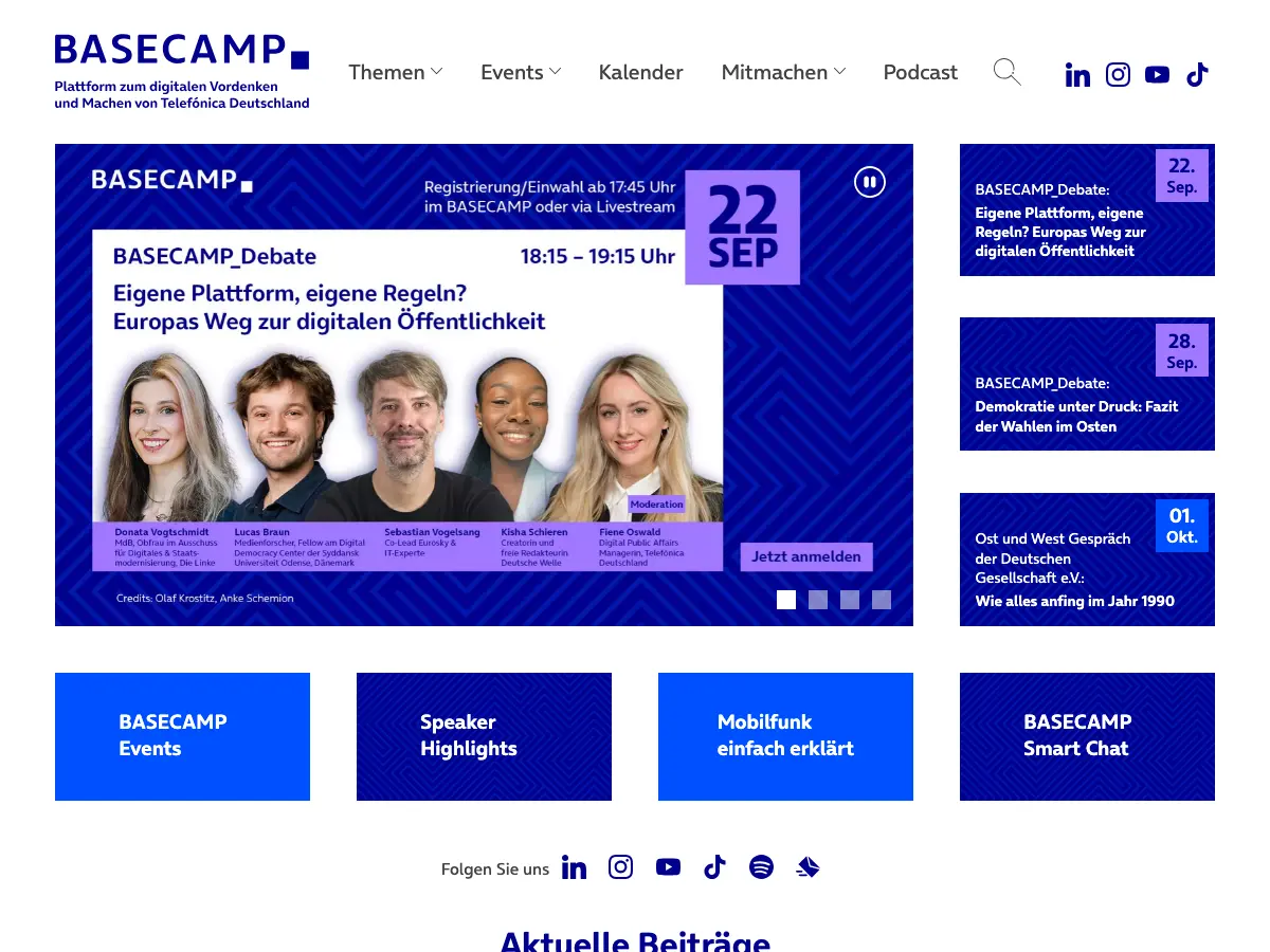 Telefónica Basecamp's website