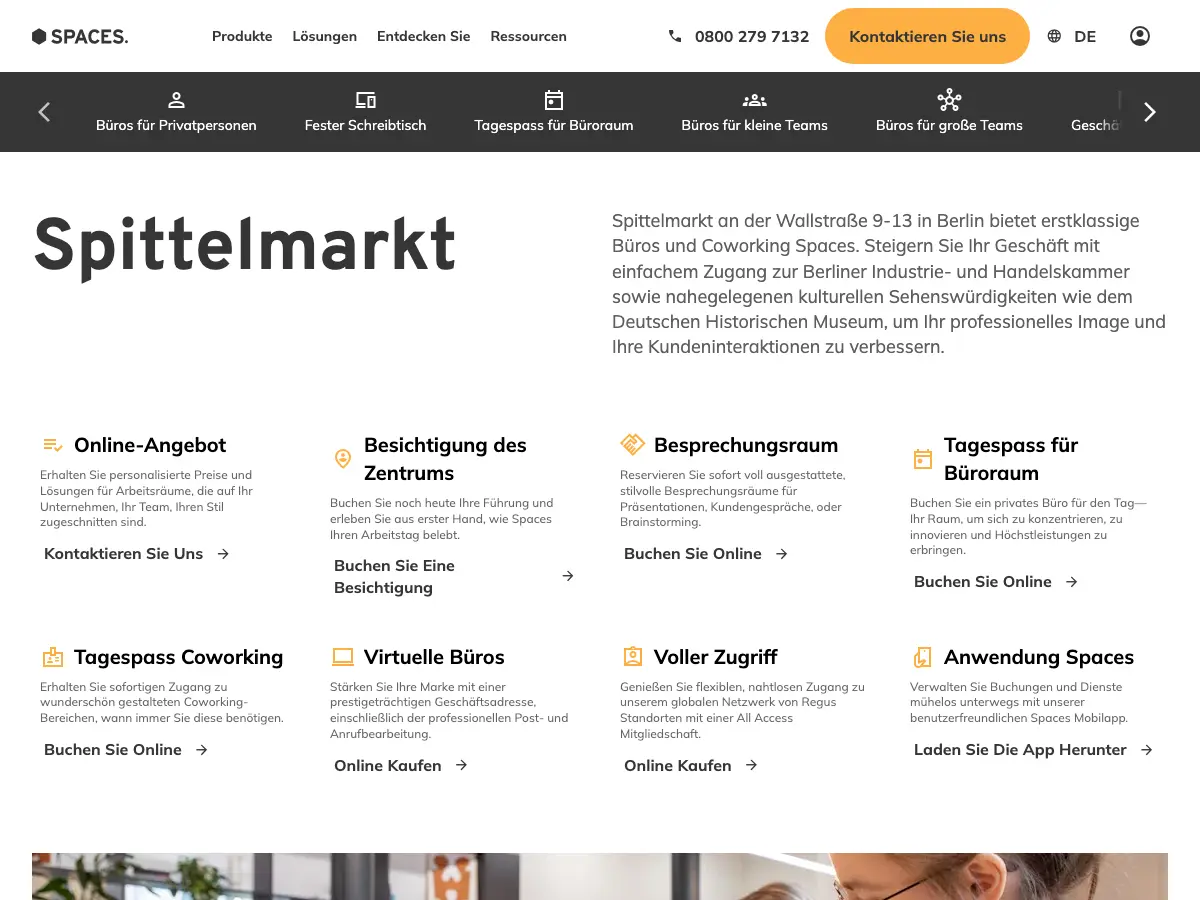 Spaces Spittelmarkt's website