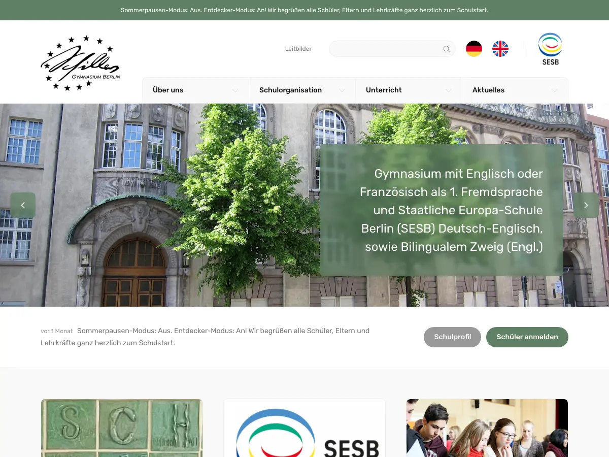 BIbliothek des Schiller-Gymnasiums's website