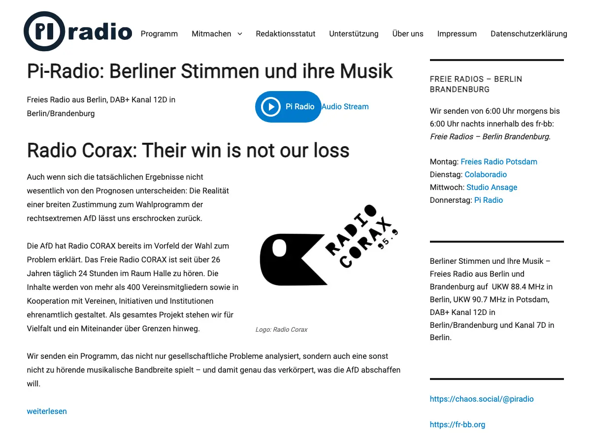 PiRadio's website