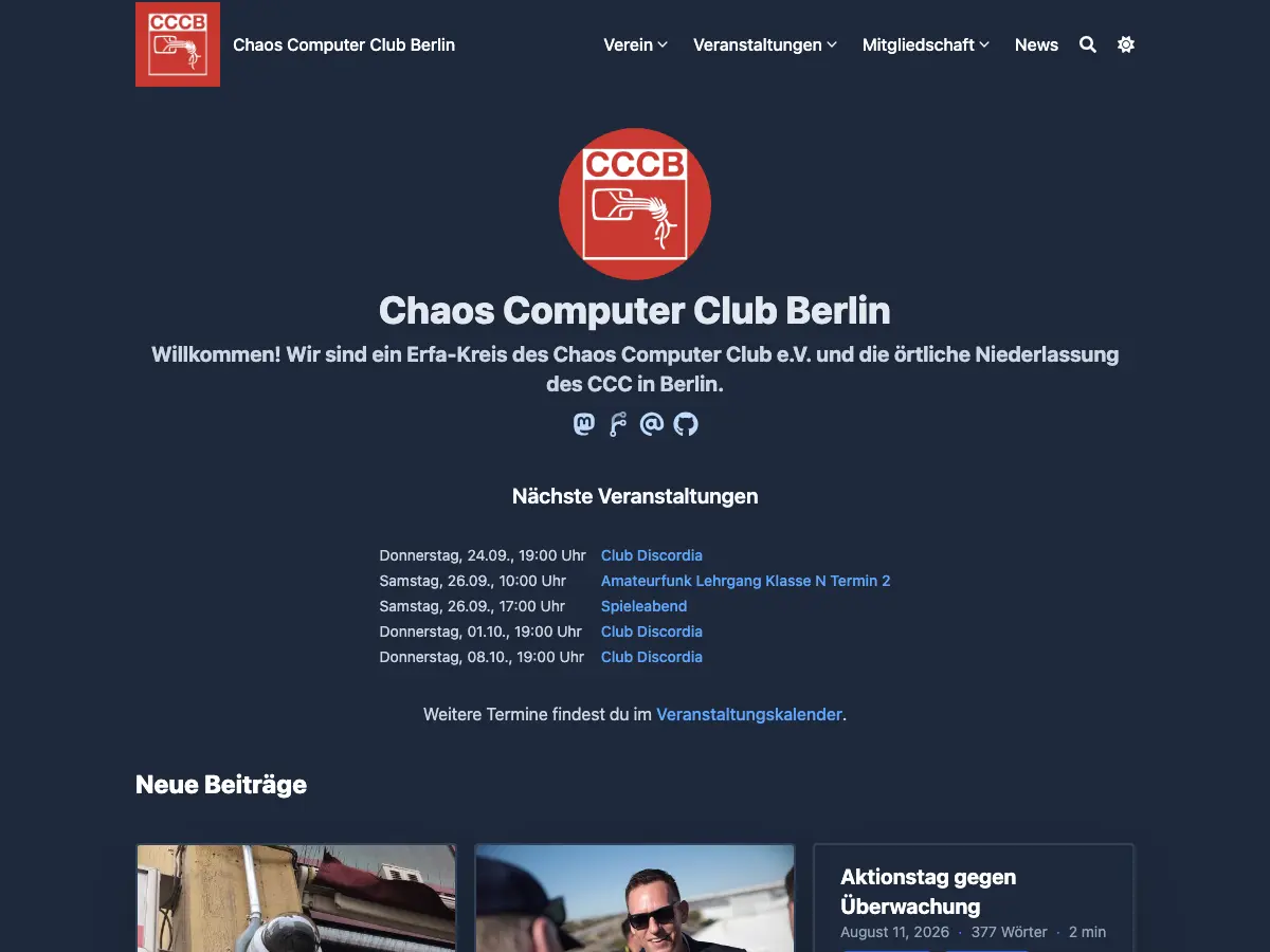Chaos Computer Club Berlin's website
