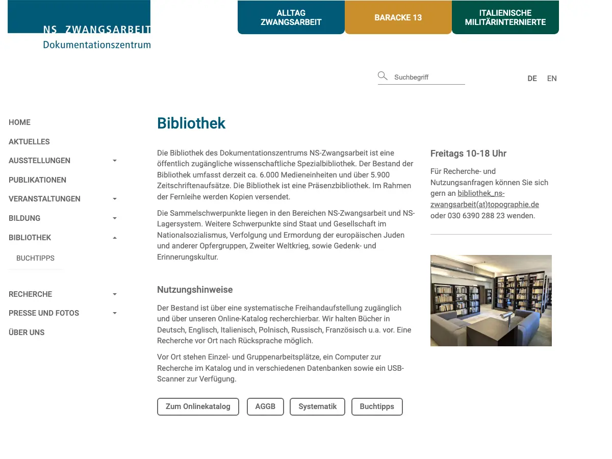 Bibliothek's website