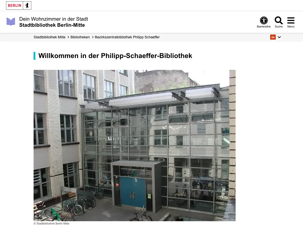 Bezirkszentralbibliothek Philipp Schaeffer's website