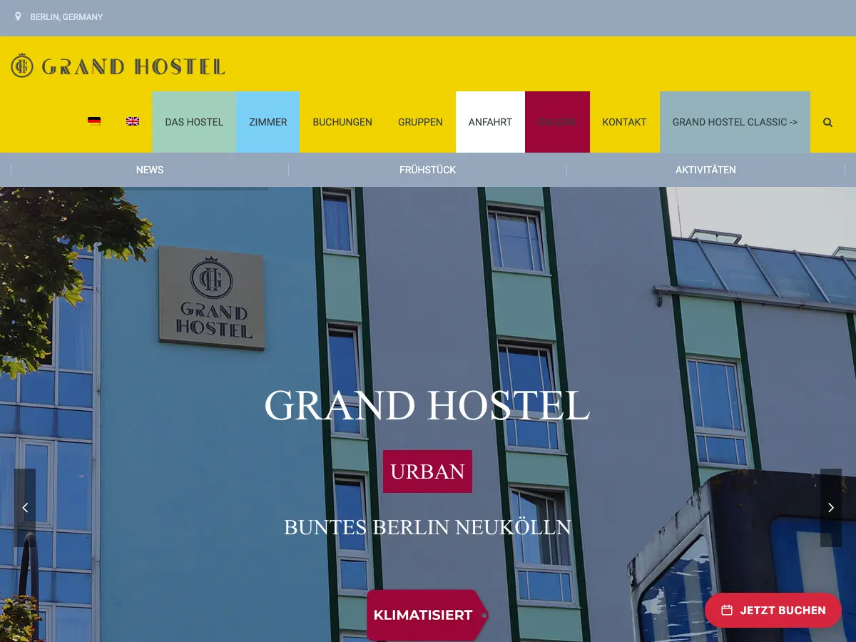 Grand Hostel Berlin Urban's website