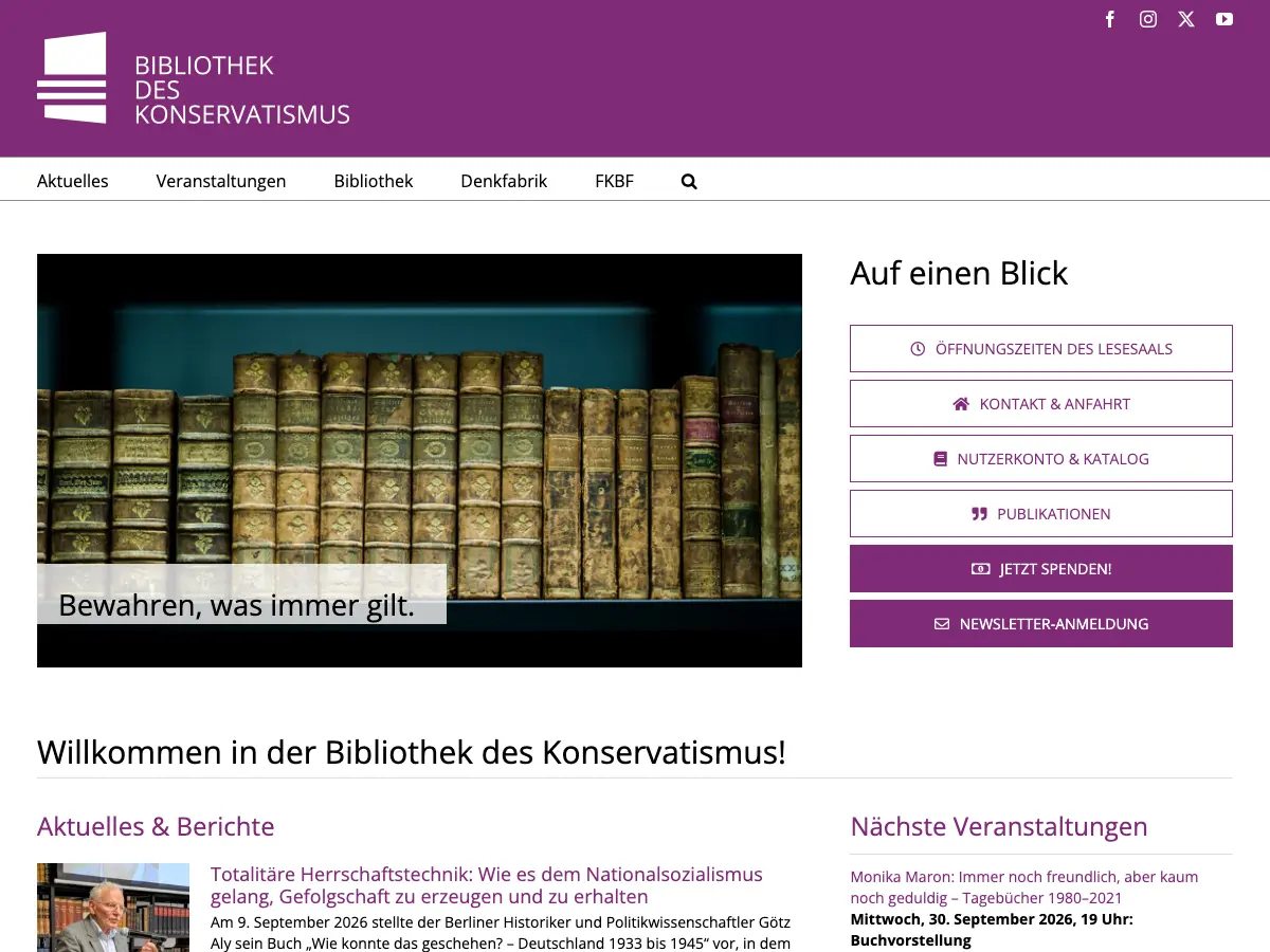 Bibliothek des Konservatismus's website