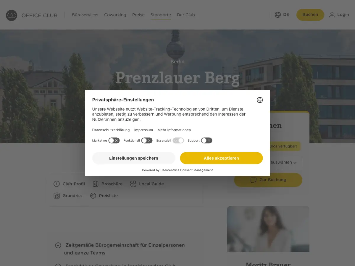 Office Club's website