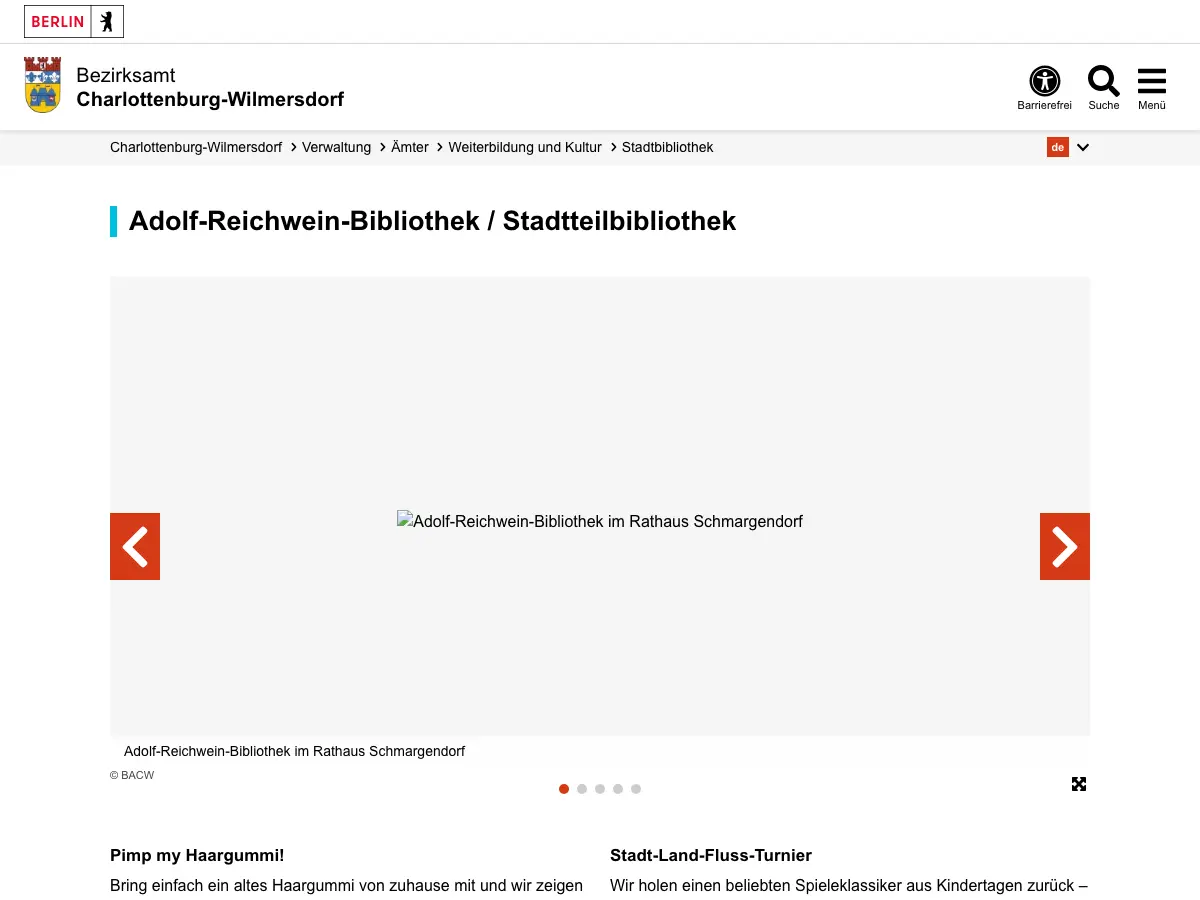 Adolf-Reichwein-Bibliothek's website