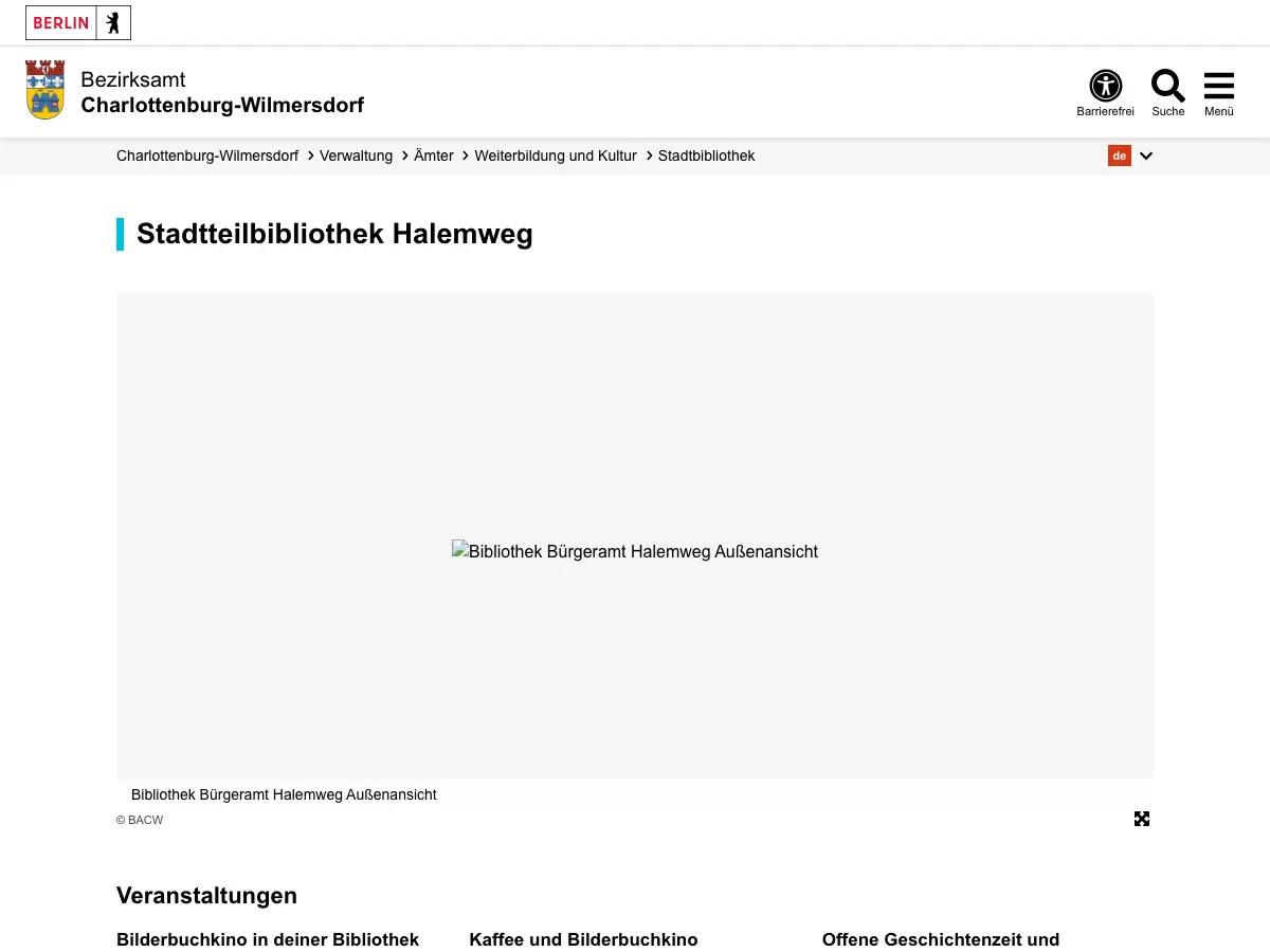Stadtteilbibliothek Halemweg's website