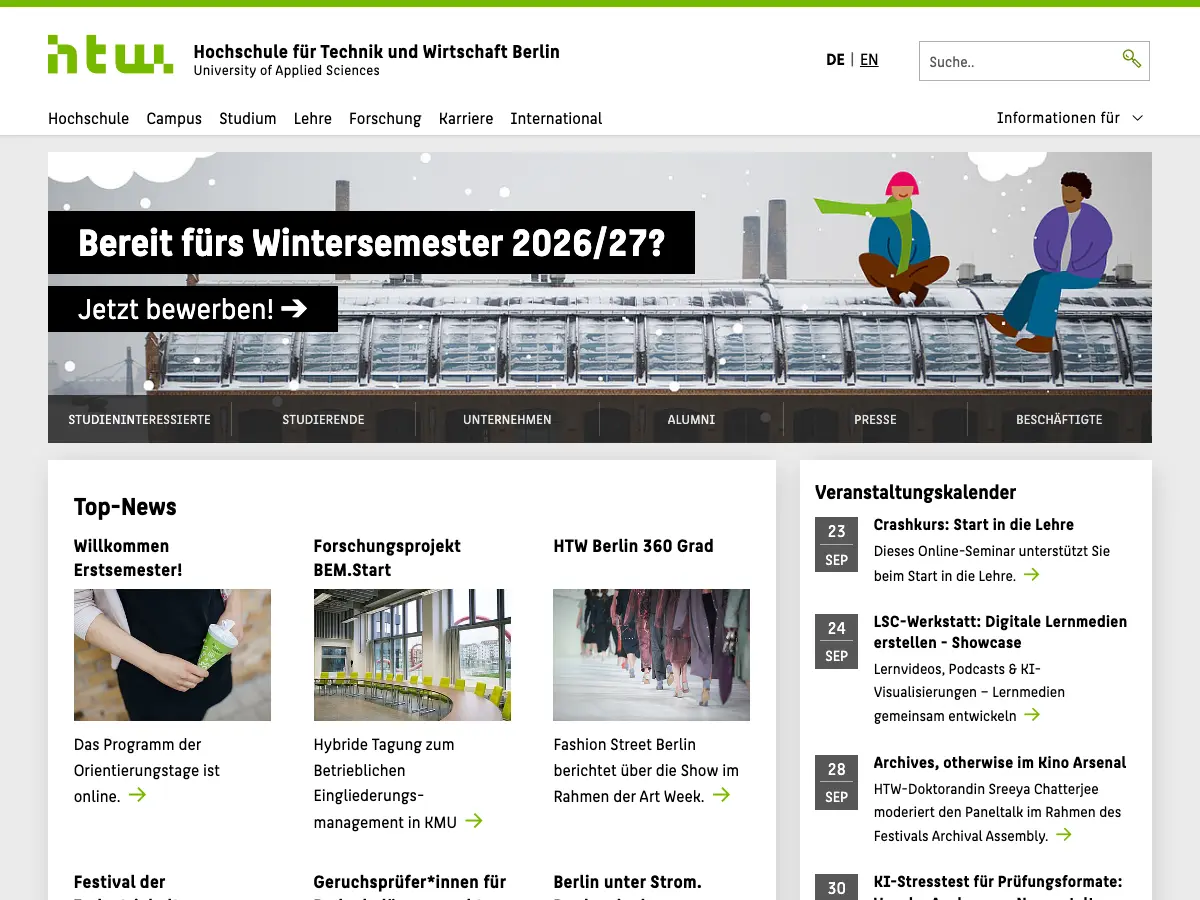 Haus B Bibliothek Campus Treskowallee's website