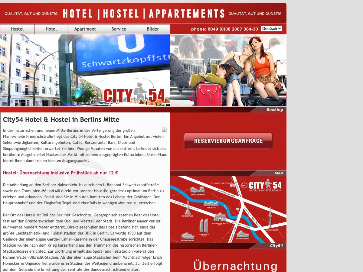 City54 Hotel und Hostel's website