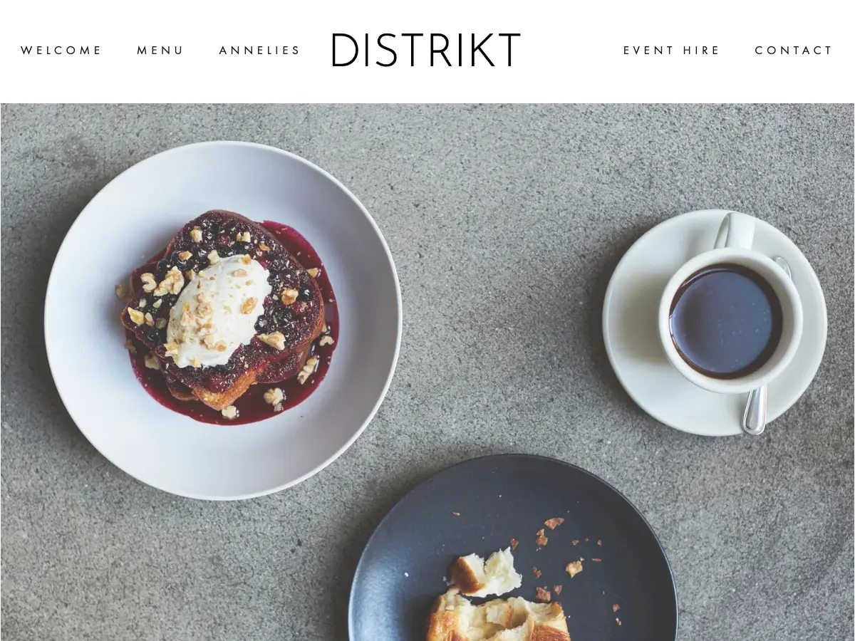 Distrikt Coffee's website