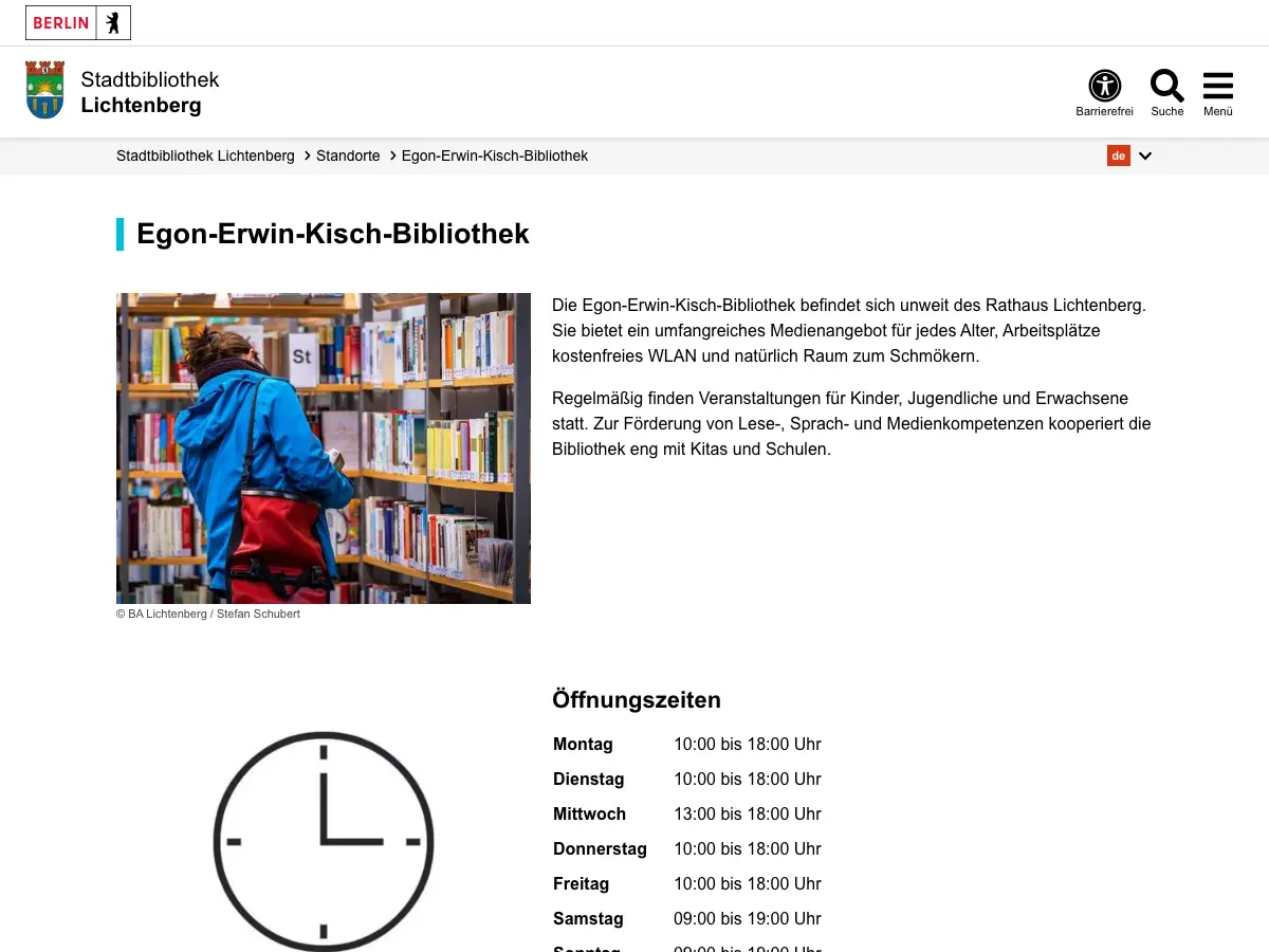 Egon-Erwin-Kisch-Bibliothek's website