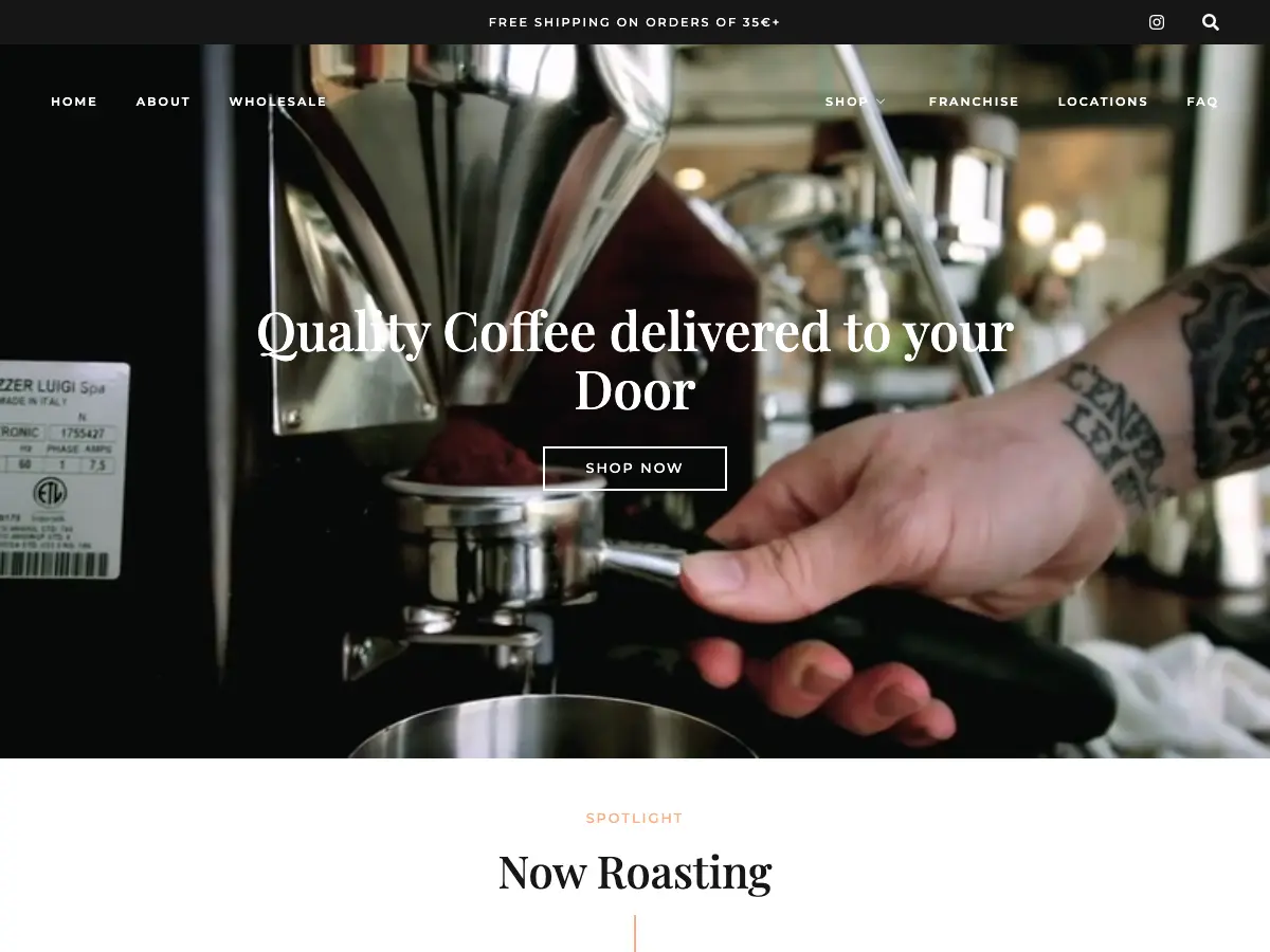 The Visit Coffee & Eatery's website