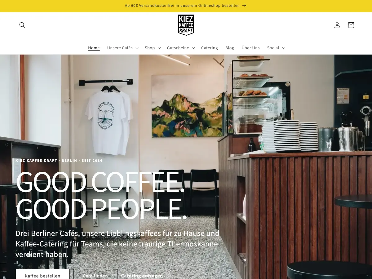 Kiez Kaffee Kraft's website
